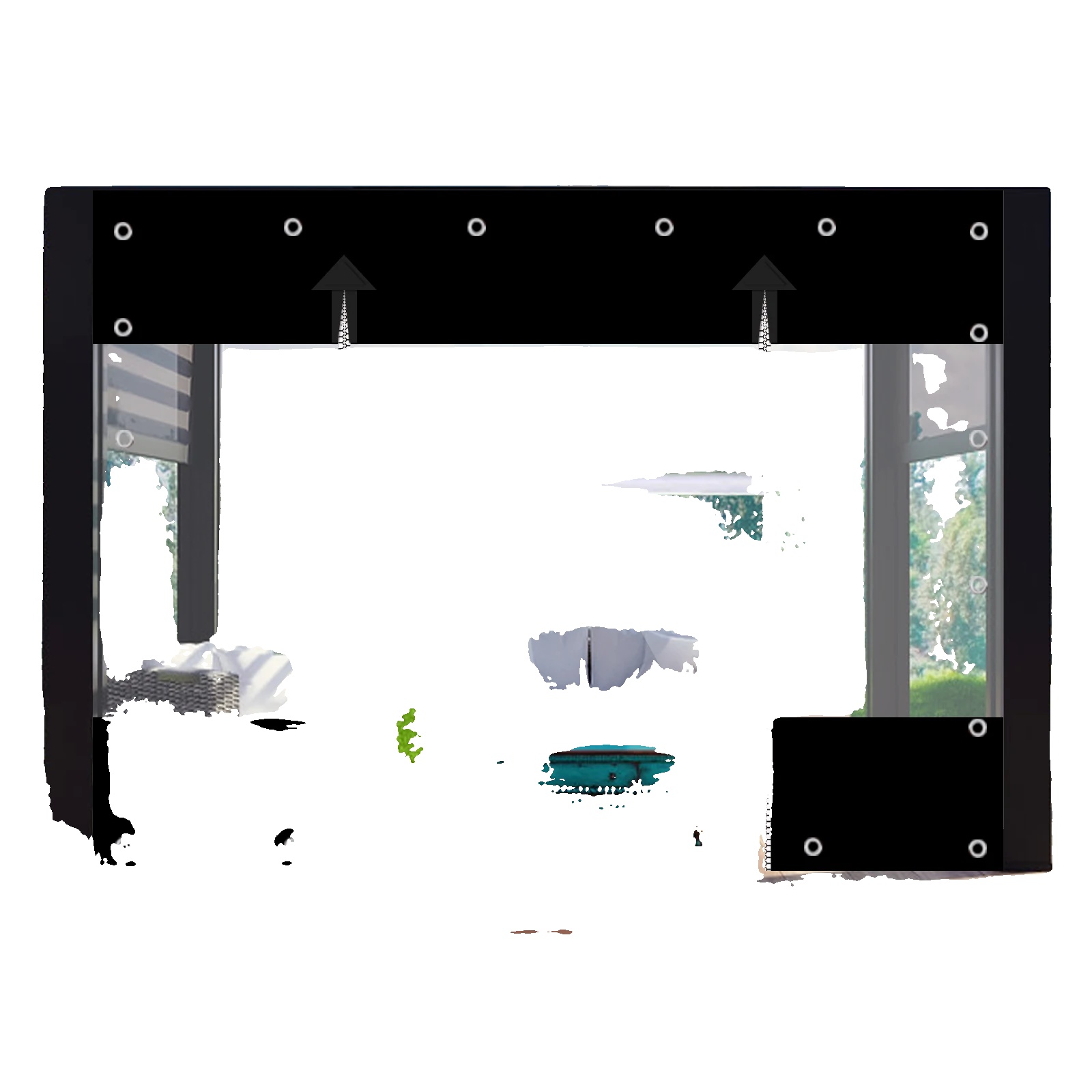 Pvc-plane, Wasserdichtes Design, Schwer Entflammbares Material, Schwarz-a, H2.4 X W3m-a