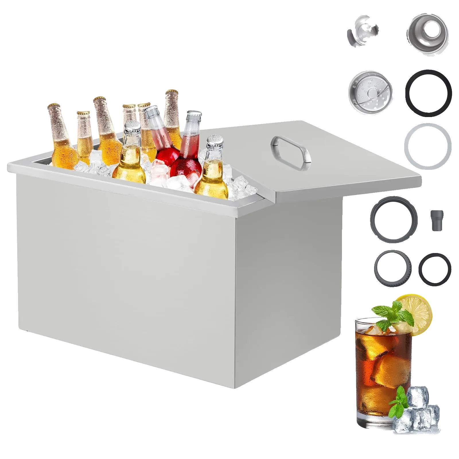 Eisbox, Doppelwandige Isolierung, Integriertes Entwässerungssystem, 221712 Zoll