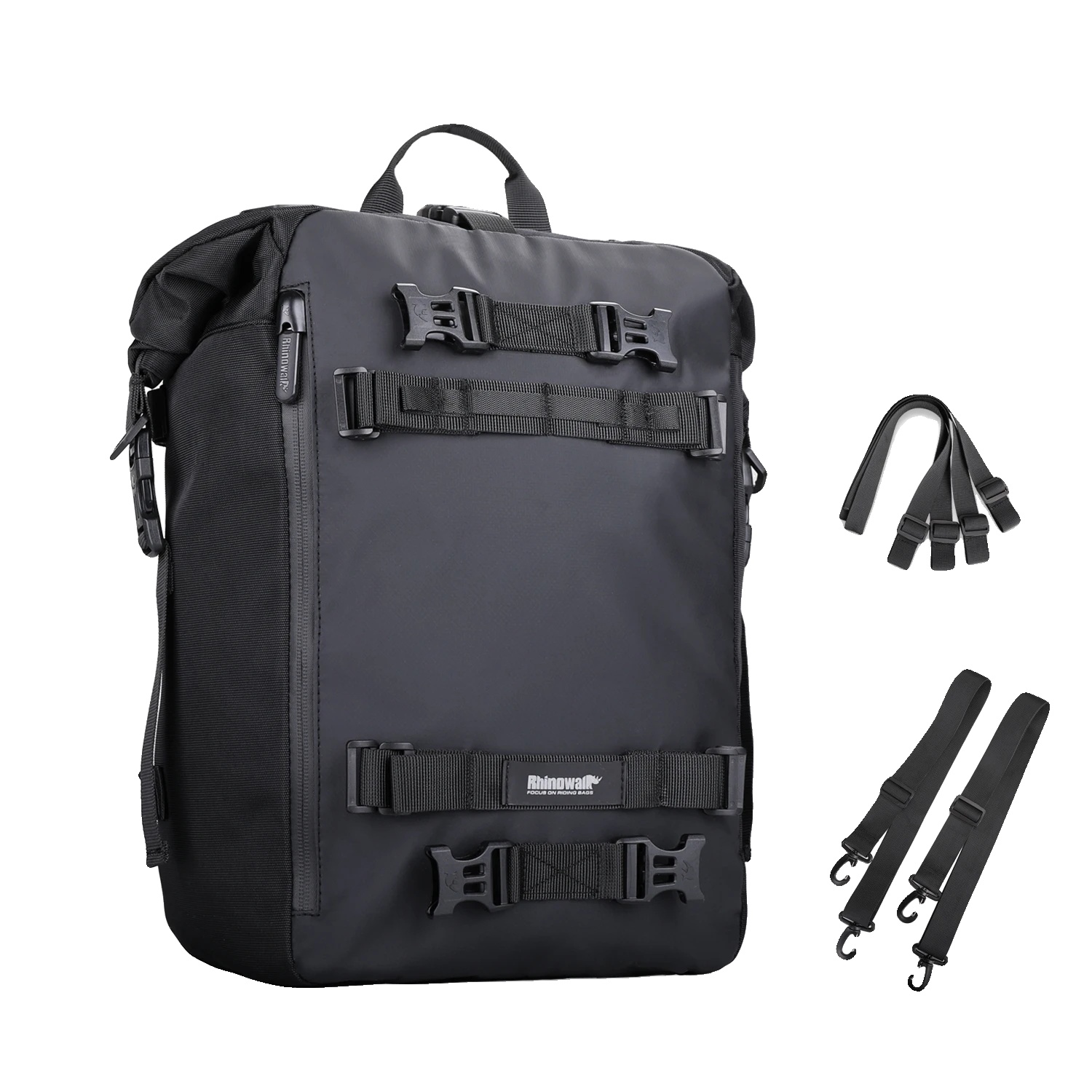 Motorrad Rücksitztasche, Wasserdichtes Material, Multifunktionales Design, Schwarz 20l