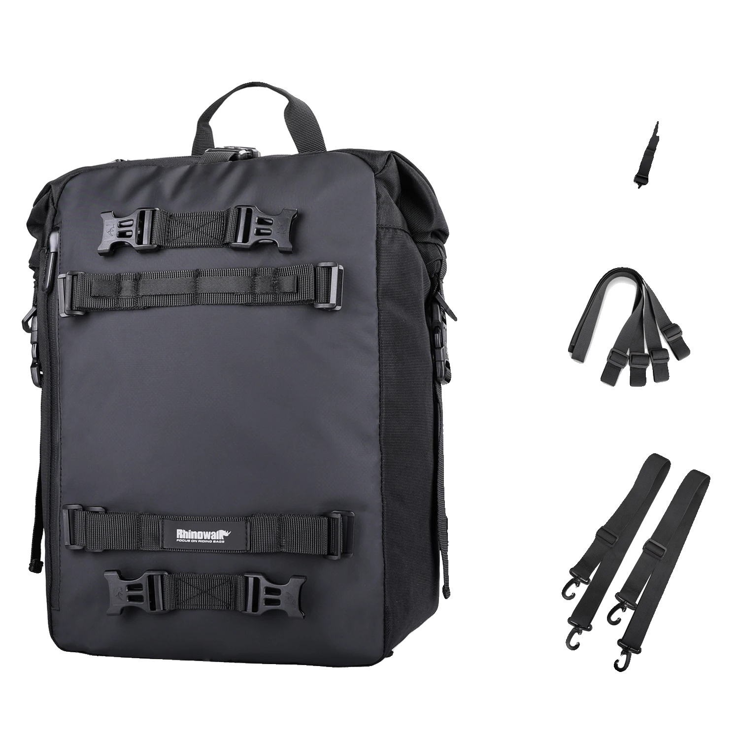 Motorrad Rücksitztasche, Wasserdichtes Material, Multifunktionales Design, Schwarz 30l