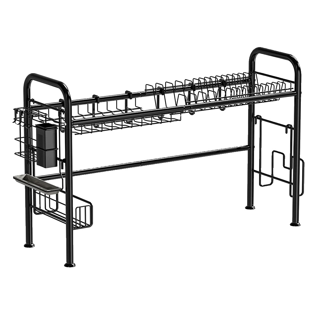 Geschirrständer, Langlebige Konstruktion, Effizientes Entwässerungsdesign, Schwarz, 1-stufig