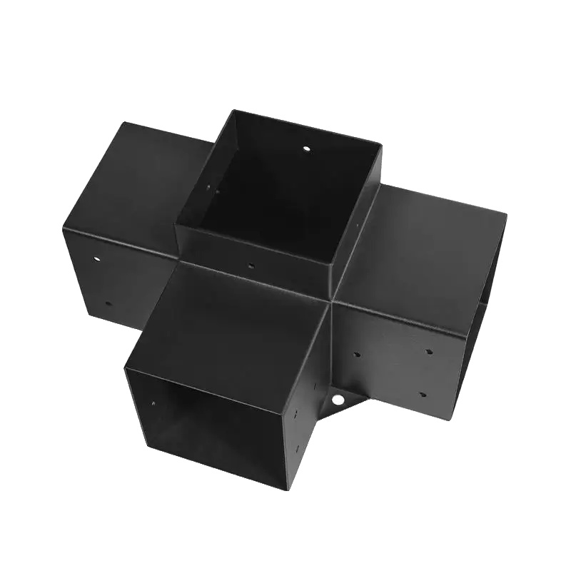 Pergola-stützkit, Konstruktion Aus Kohlenstoffstahl, Für Den Außenbereich, Schwarz