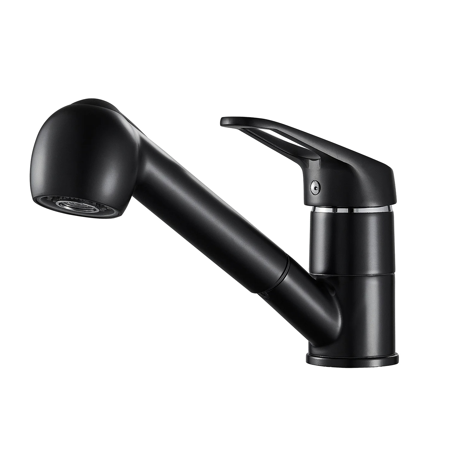 Küchenarmatur, Ausziehbares Design, Dual-mode Sprühkopf, Schwarz