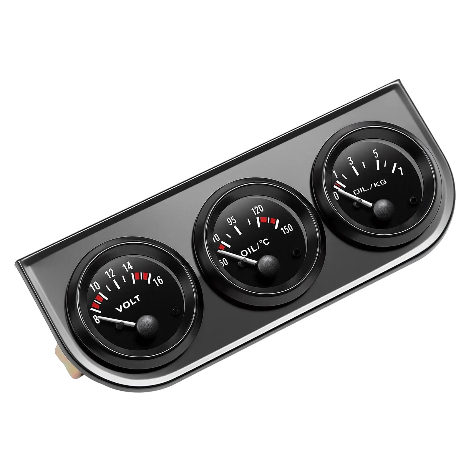 Autoanzeige, Öltemperatur- Und Druckmesser, Voltmeter, Schwarz