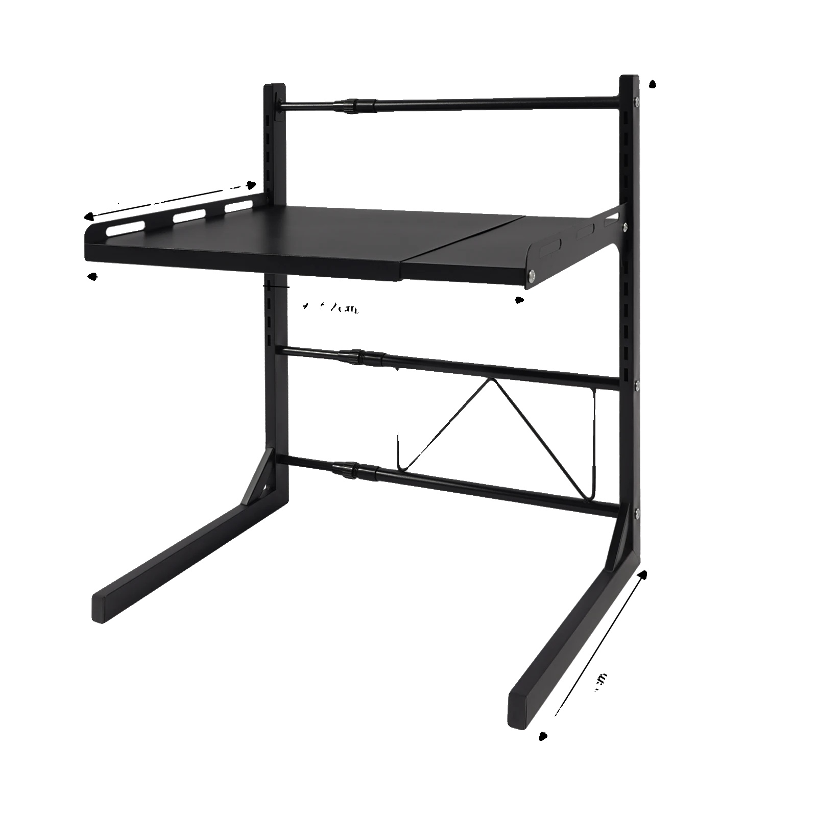 Mikrowellenregal, Höhenverstellbar, Robuste Konstruktion, Schwarz