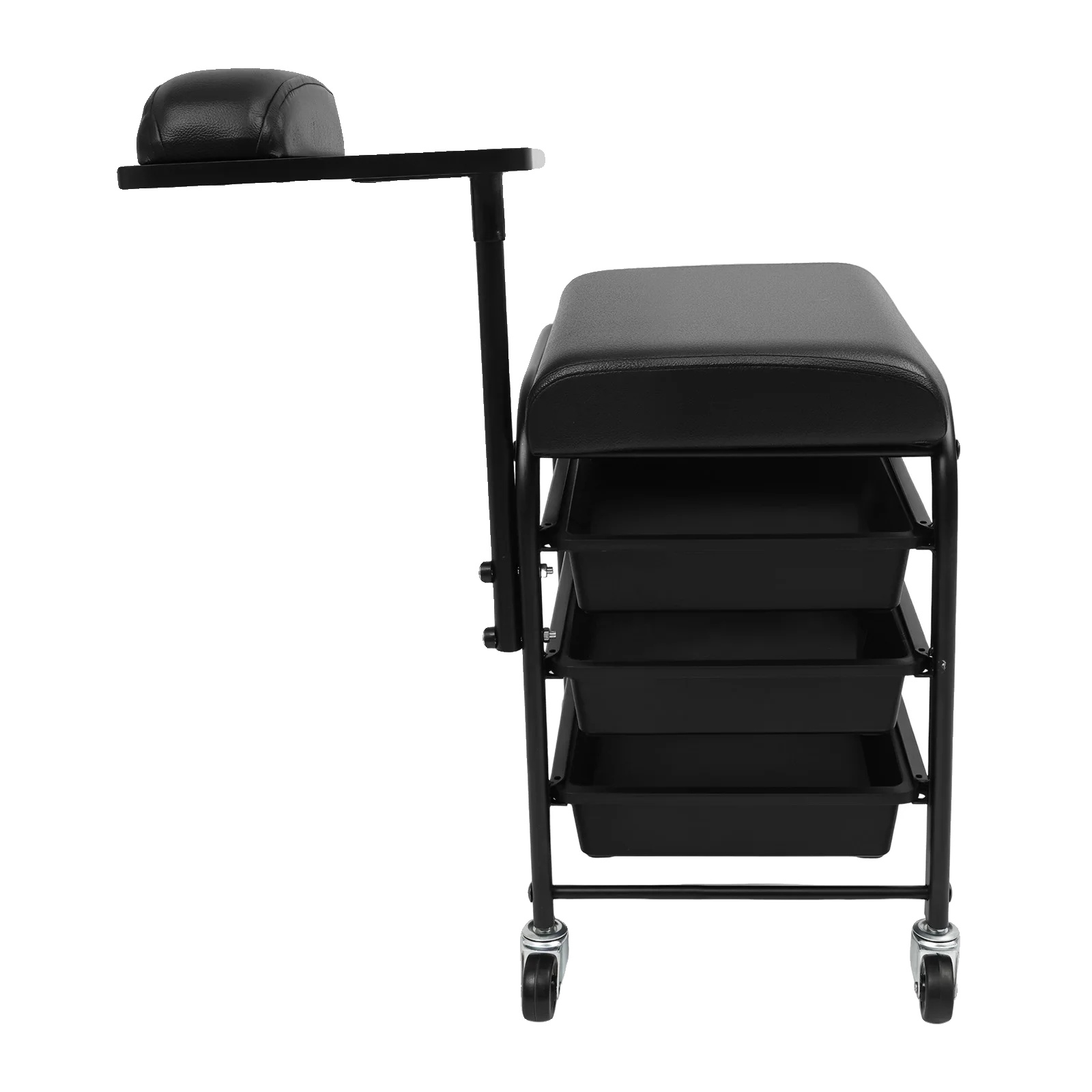 Nagellagerwagen, Langlebiges Material, Großzügiger Stauraum, Schwarz