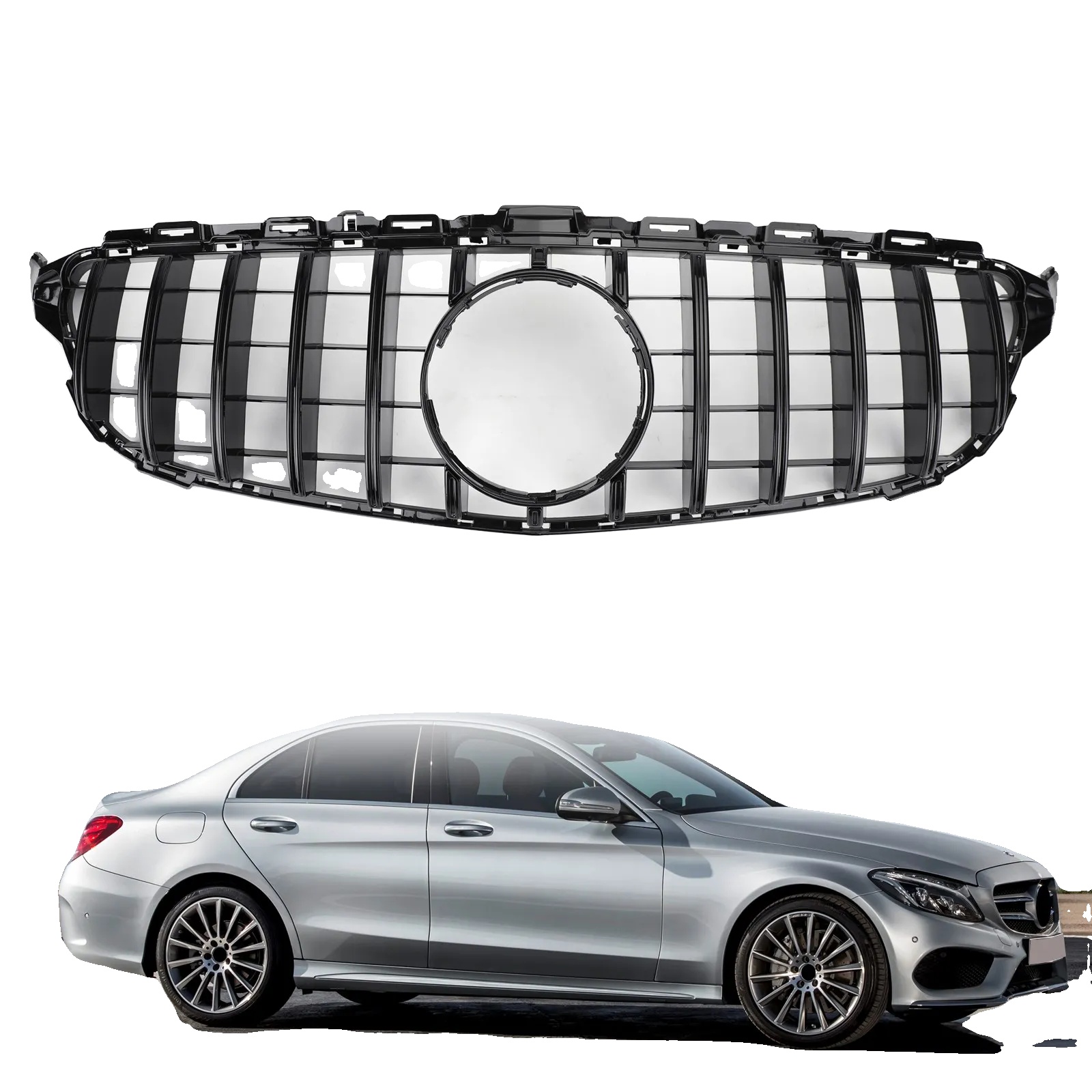 Frontstoßstangen-grill, Hochwertiges Abs, Länge 117 Cm, Breite 32 Cm, Höhe 21 Cm, Passt Für Mercedes C-klasse W205