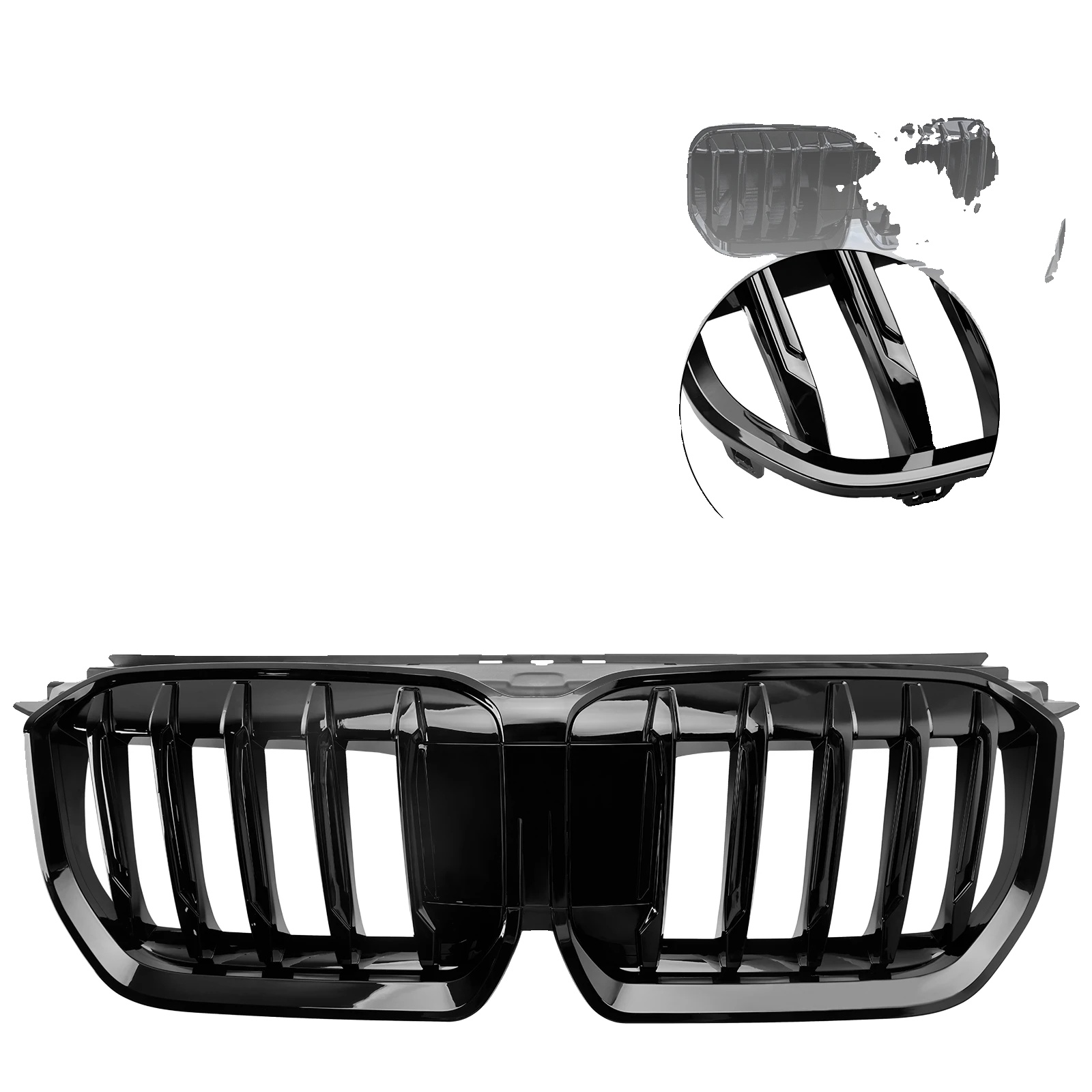 Frontgrill, Abs-kunststoff, Glänzend Schwarz, Vordere Platzierung, Kompatibel Mit Bmw X1 U11 U12, 100% Brandneu