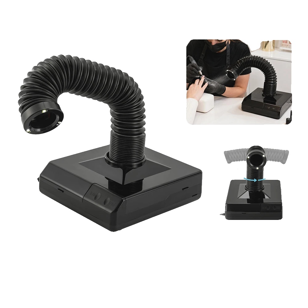 Nagelstaubabsauger, Hochwertiges Abs, 60w Leistung, 360° Drehbarer Schlauch, Zwei Absaugmethoden, Wiederverwendbarer Filter