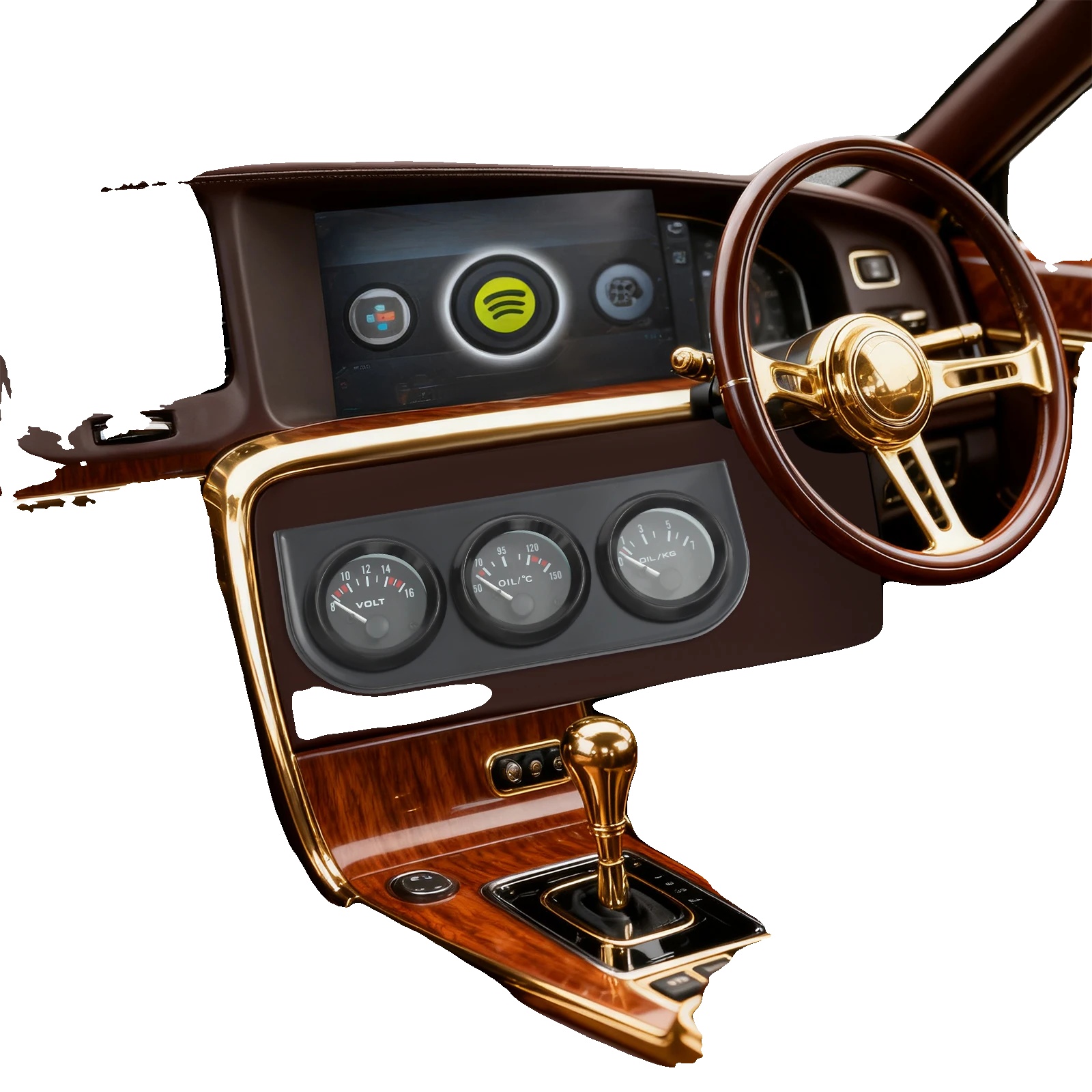 Auto-meter-kit, Öltemperaturanzeige, Öldruckanzeige, Spannungsanzeige, 8-16v Kompatibilität, Langlebige Eisenkonstruktion