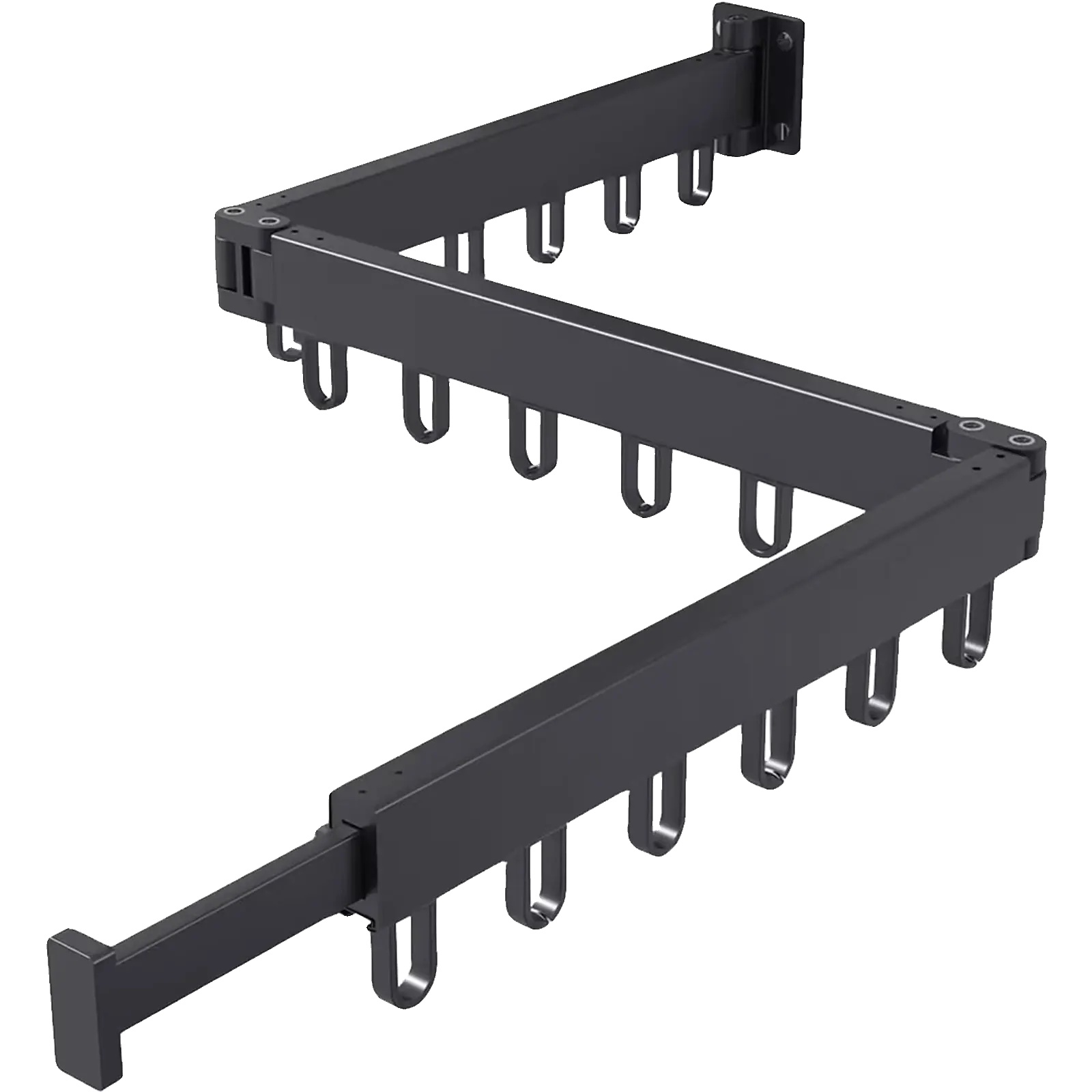 Kleiderständer, Faltbares Design, Raum-aluminium-material, Schwarz