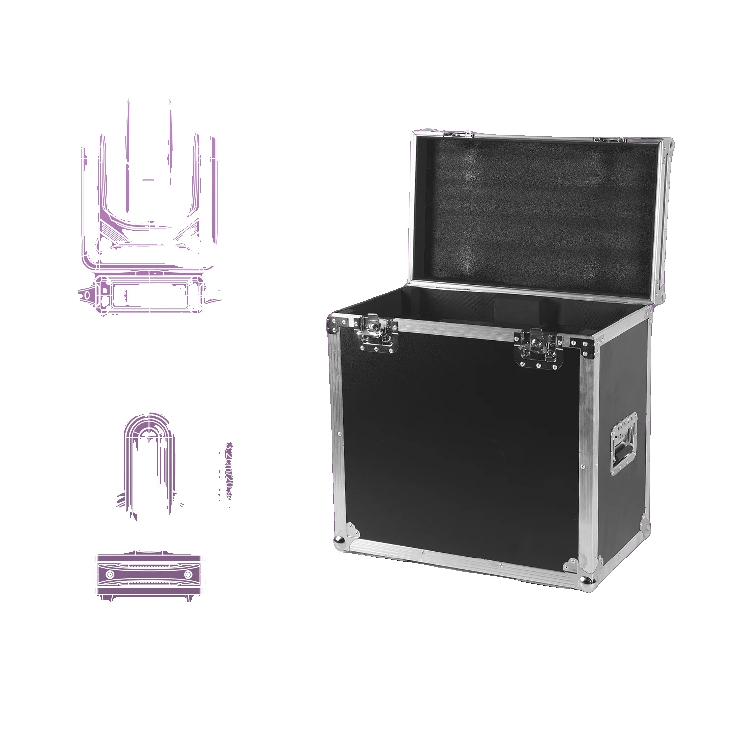 Flight Case, Robustes Pe-material, Eva-schaumstoffpolsterung, Kompatibel Mit Moving Head Lights, Leicht Für Einfachen Transport, Ce-zertifiziert