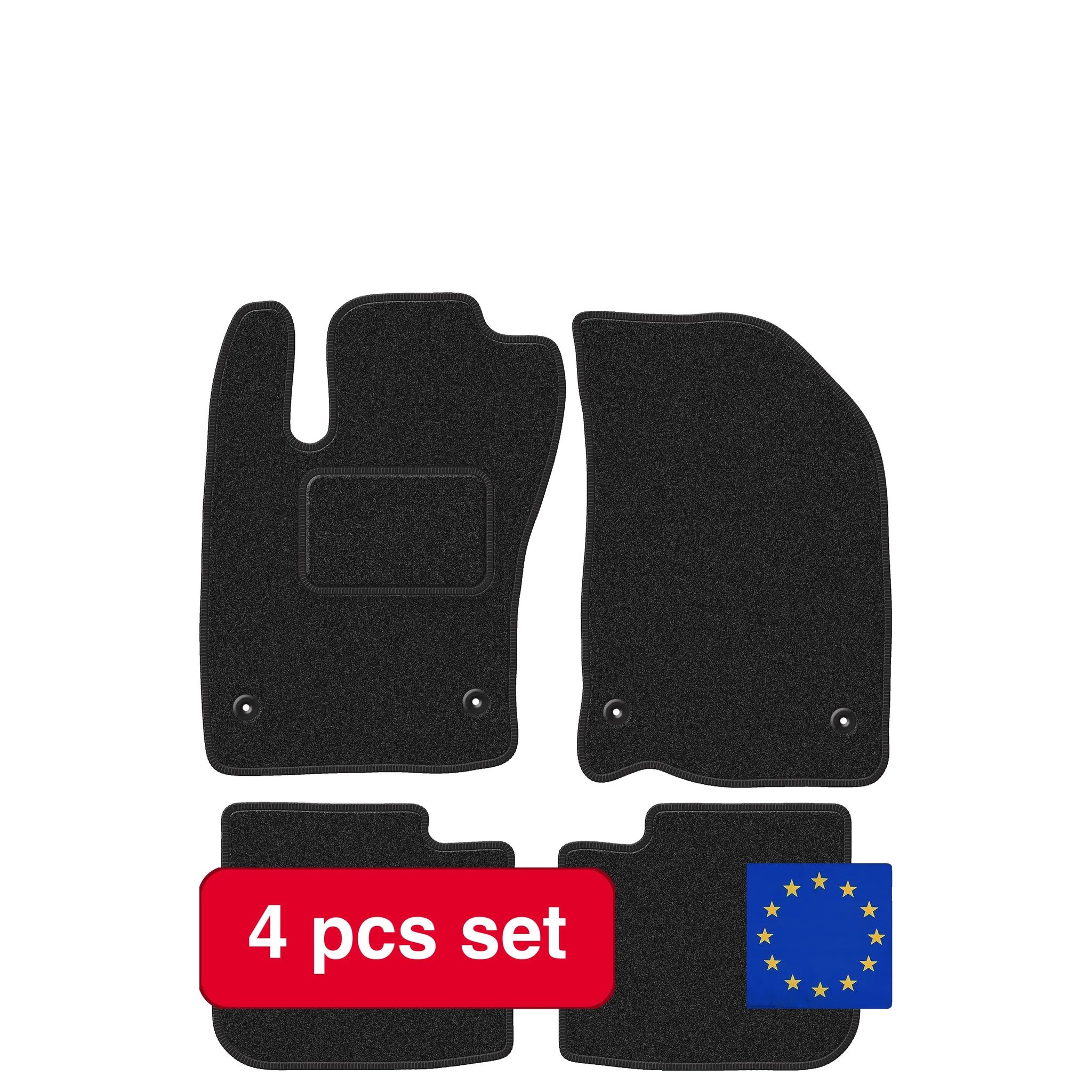 Autofußmatten, Maßgeschneiderte Passform, Strapazierfähiges Material, Schwarz
