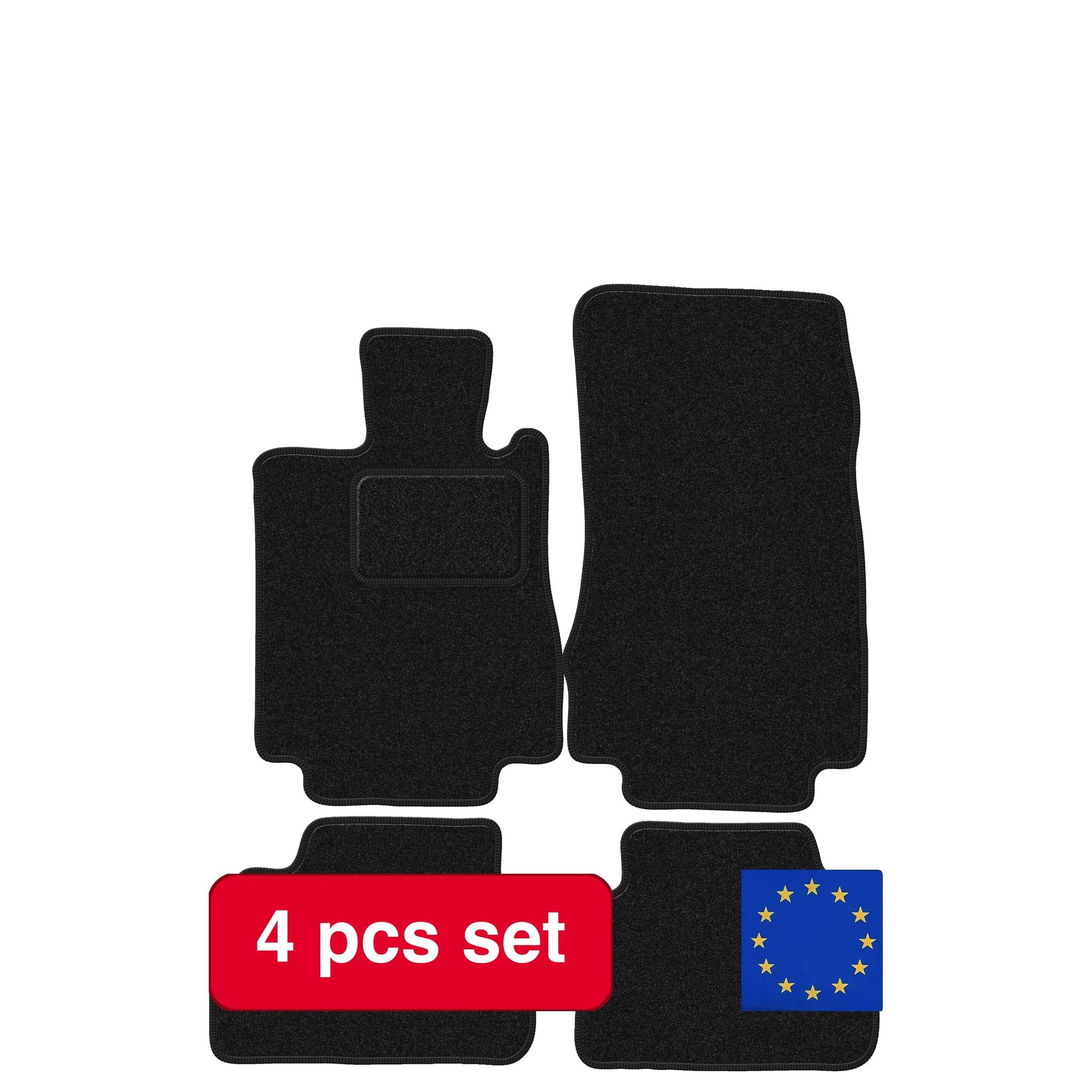 Autofußmatten, Strapazierfähiges Material, Präzise Passform, Schwarz