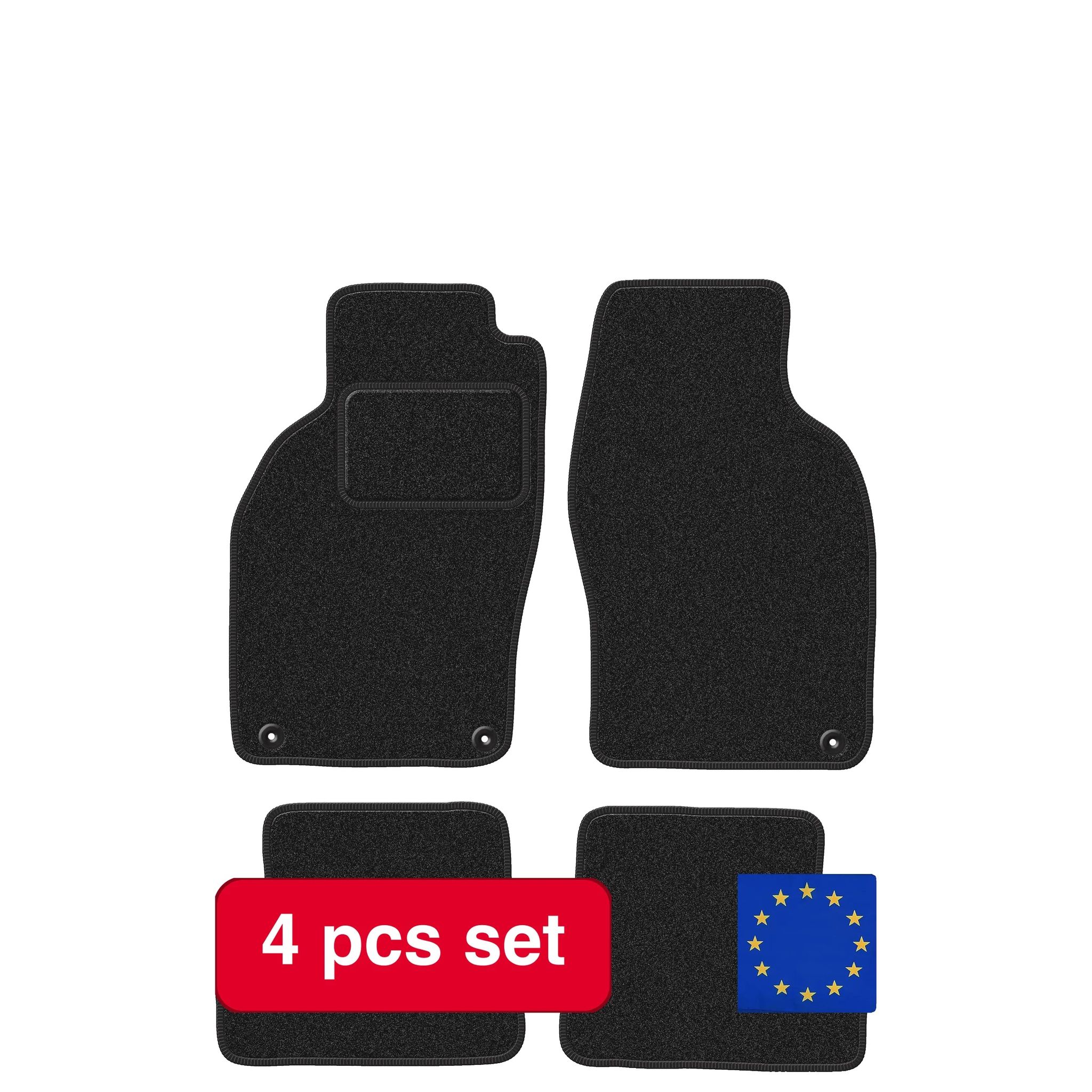 Autofußmatten, Langlebiger Schutz, Rutschfestes Design, Schwarz