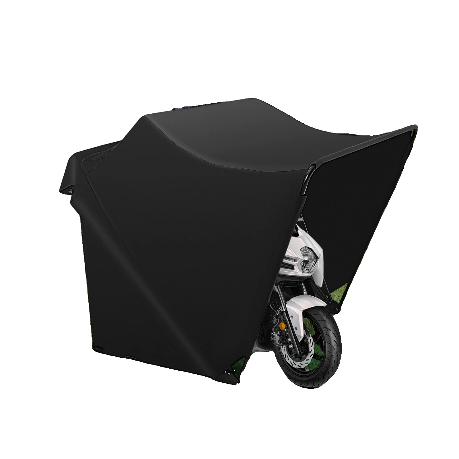 Motorradzelt, Wasserdichtes Design, Langlebiger Stahlrahmen, Schwarz