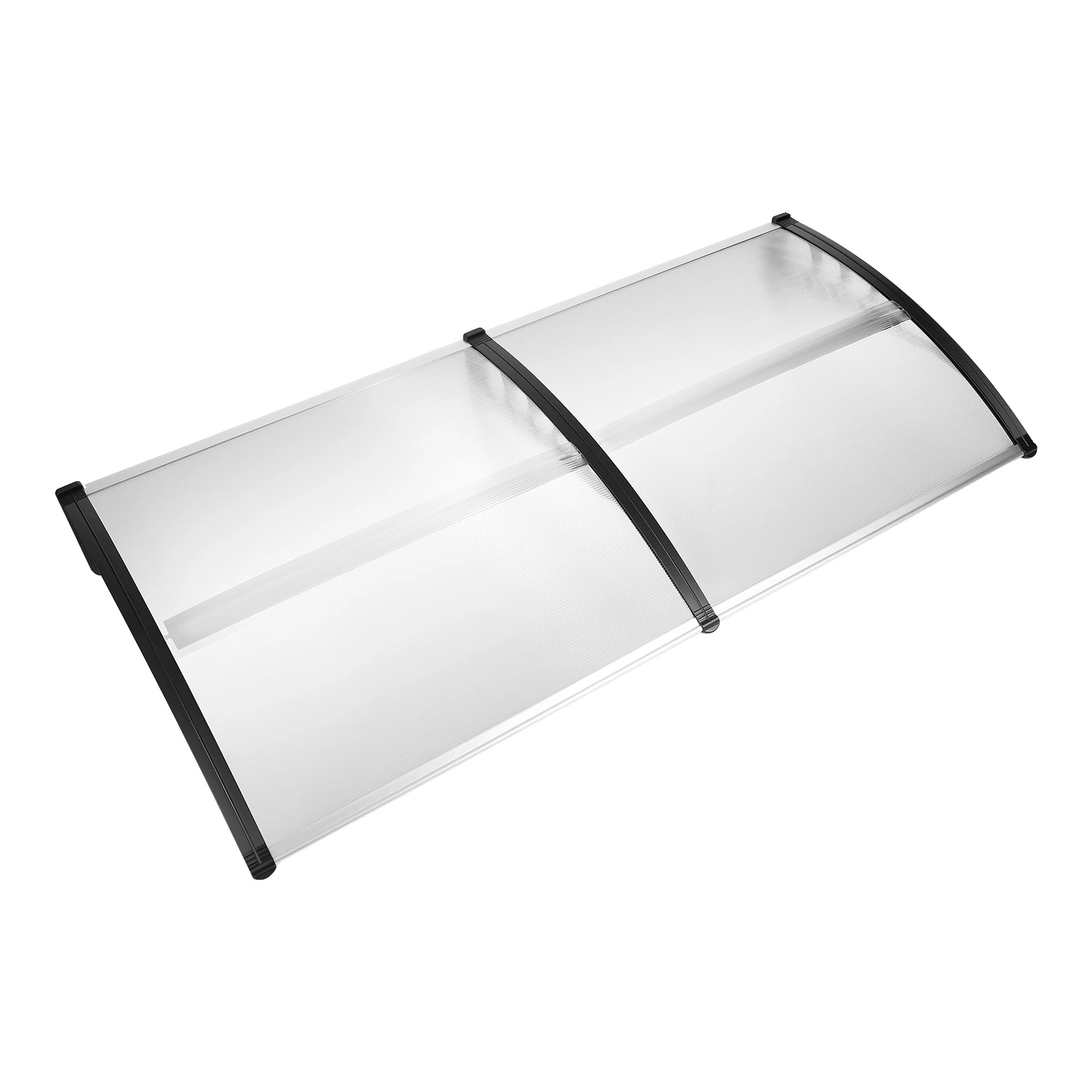 Türvordach, Wetterfest, Modernes Bogen-design, Transparent Schwarz