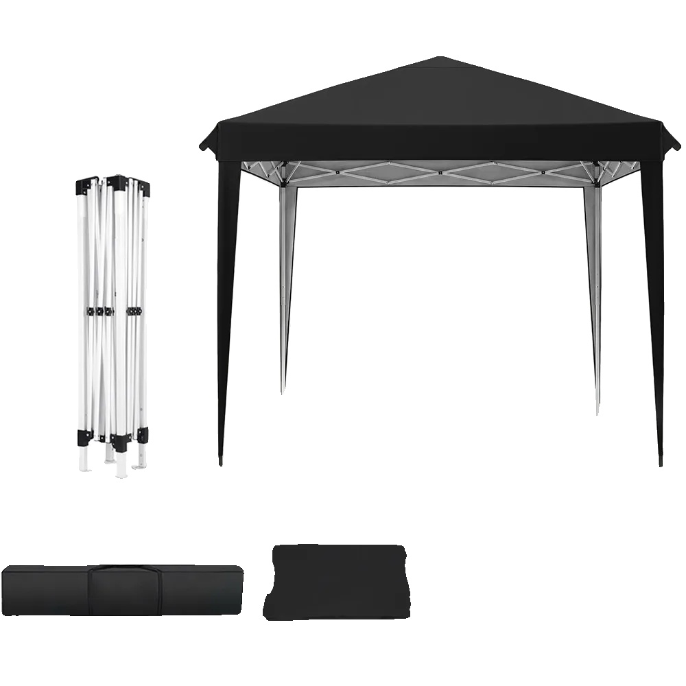 Gazebo Zelt, 420d Oxford Stoff, Wetterfest, Schwarz