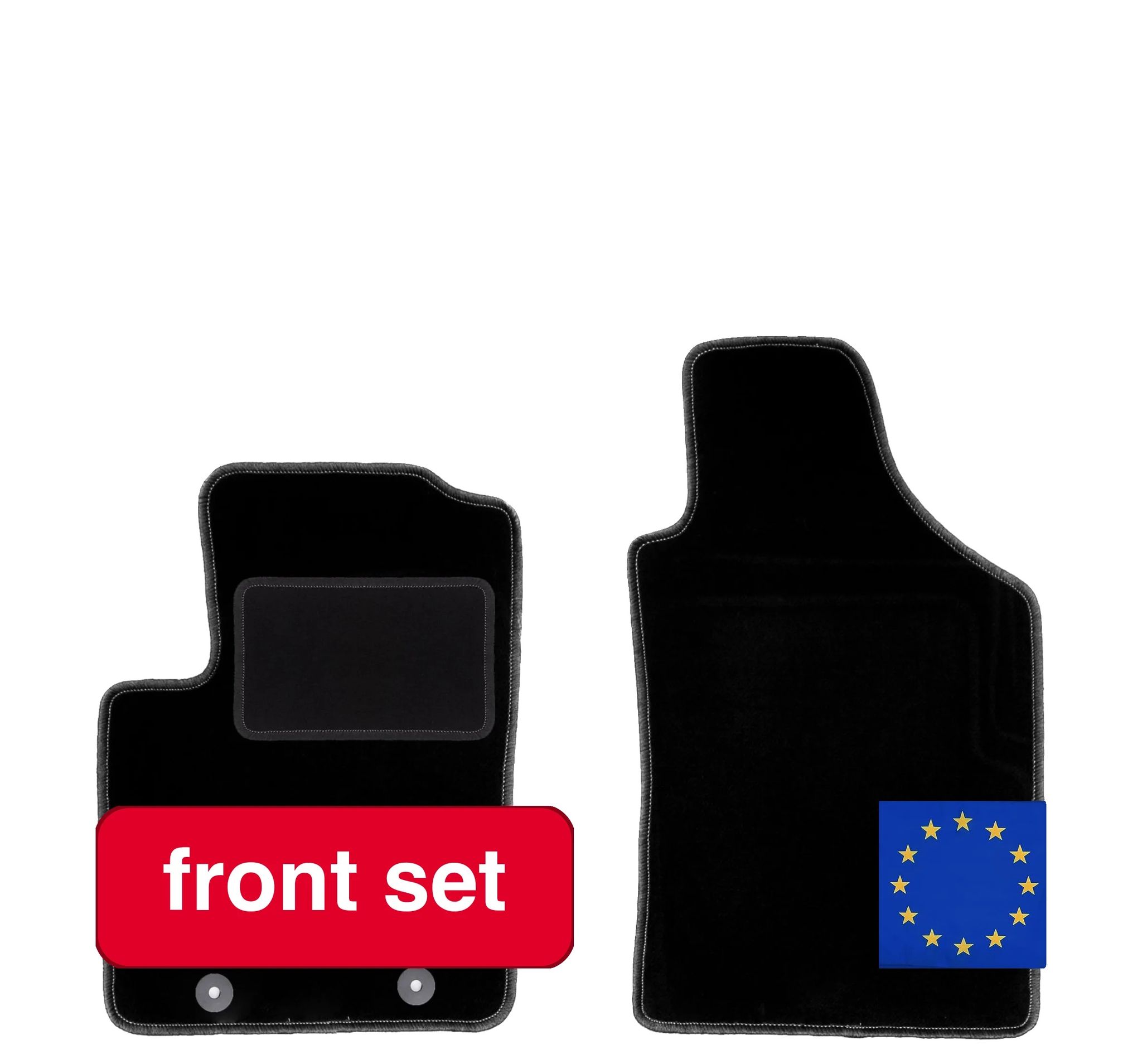 Auto-veloursmatten, Synthetische Faser, Maßgeschneiderte Passform, Rutschfestes Design, Feuchtigkeitsschutz, Schwarze Farbe