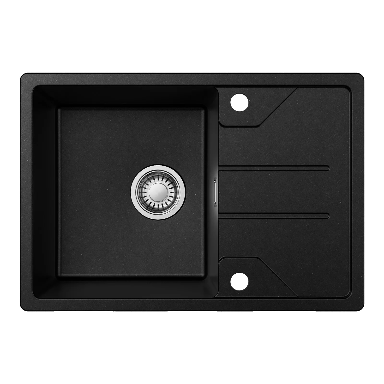 Küchenspüle, Verbundgranite, Einzelbecken-design, Schwarz