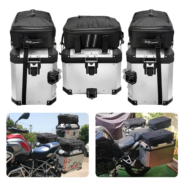 Motorrad Rücksitztasche, Wasserdichtes Material, Erweiterbares Design, 3 Taschen