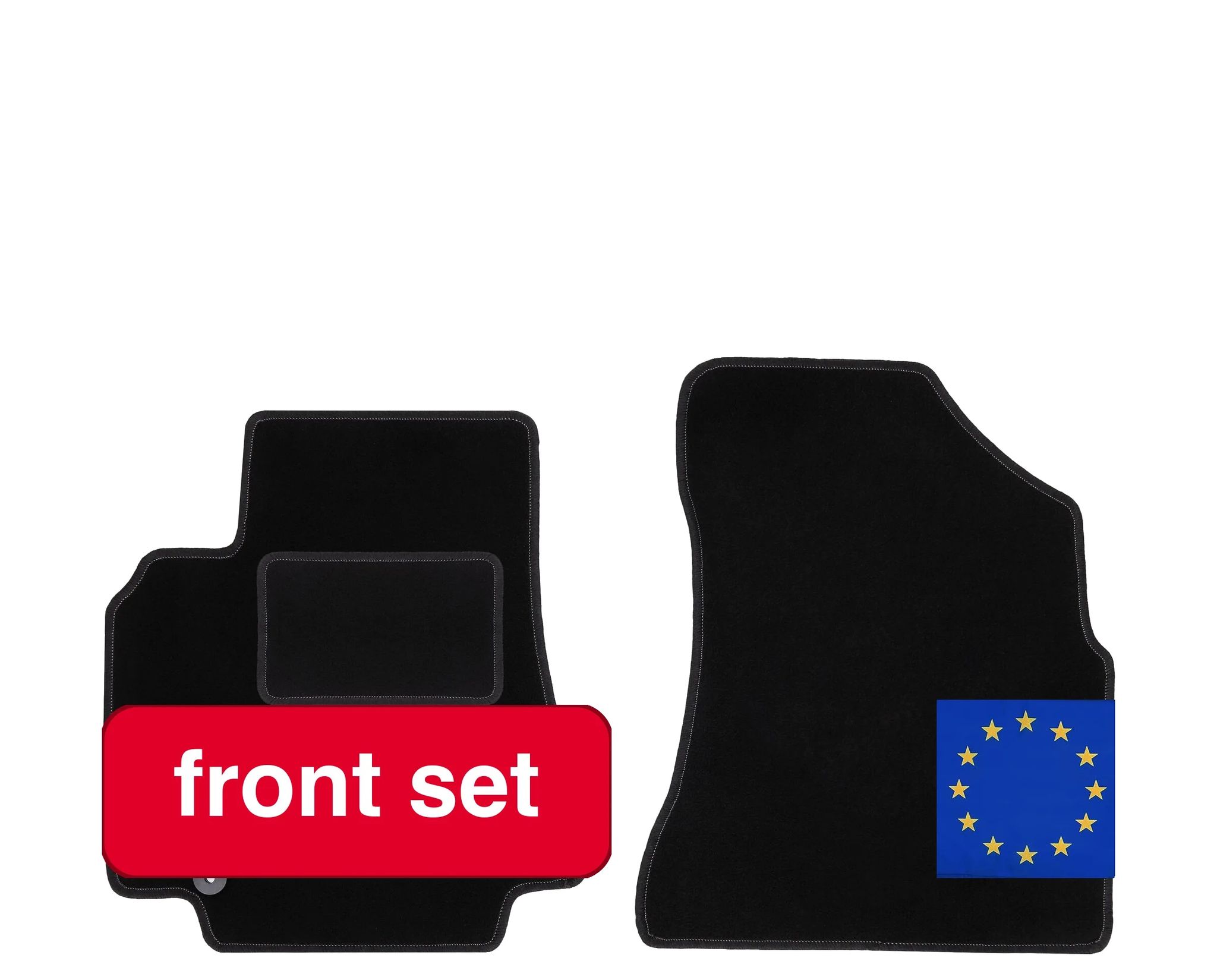 Vorderfußmatten, Synthetische Faser, Rutschfestes Design, Maßgeschneiderte Abmessungen, Kompatibel Mit Peugeot Partner Ii, Schwarze Farbe