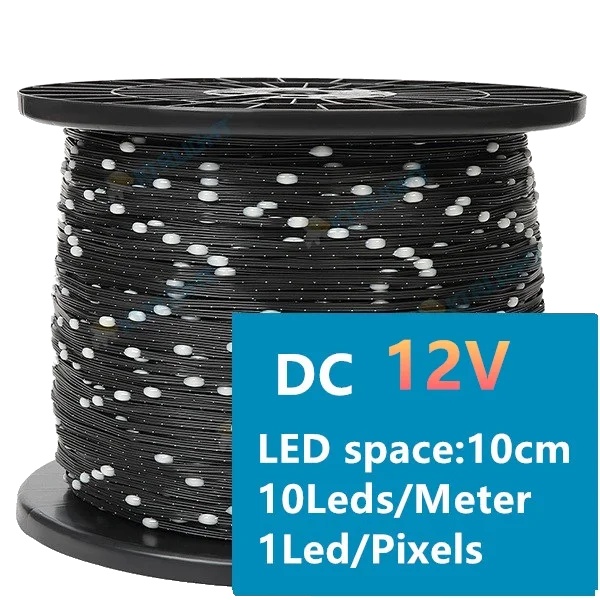 Led Kieselstein Pixel Lichterkette, Programmierbar Rgb, Wasserdichtes Design, 10cm Pitch Black, 100 Meters-a, 12v 3pin-b