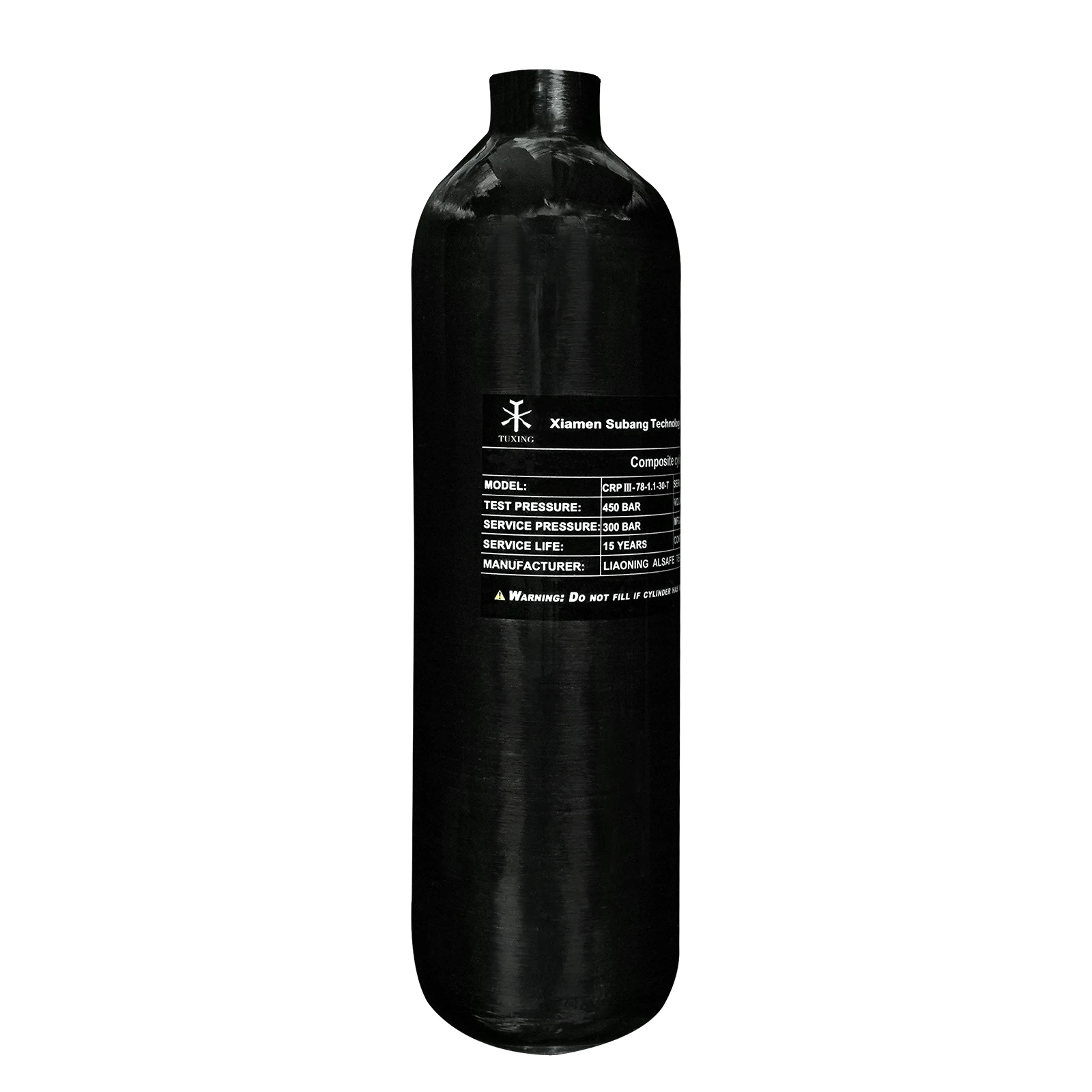 Hochdruckluftzylinder, Carbonfaser-material, 1,1l Kapazität, 1.1l