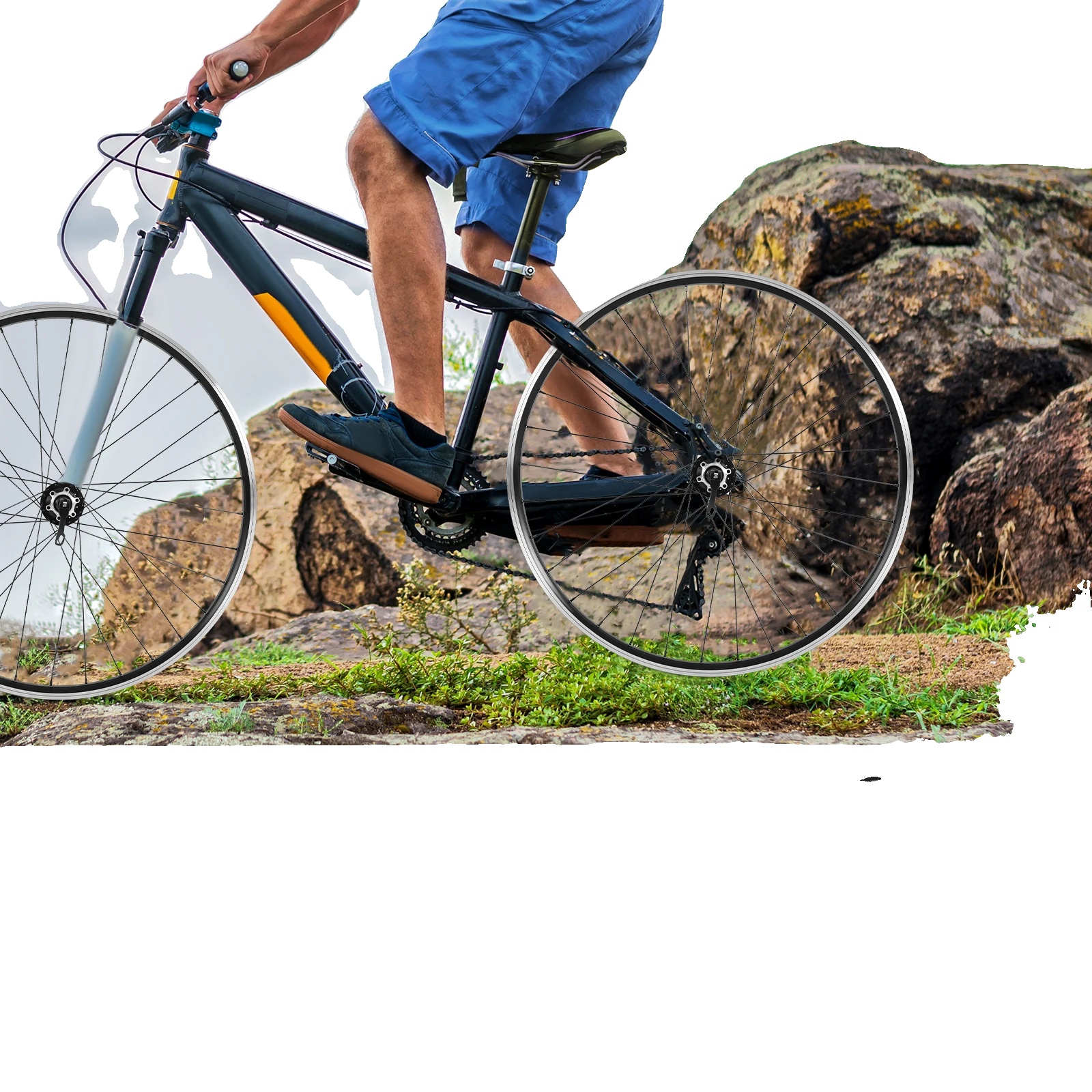 Mountainbike-radsatz, Leichtes Aluminium, Langlebige Scheibenbremse, Schwarz
