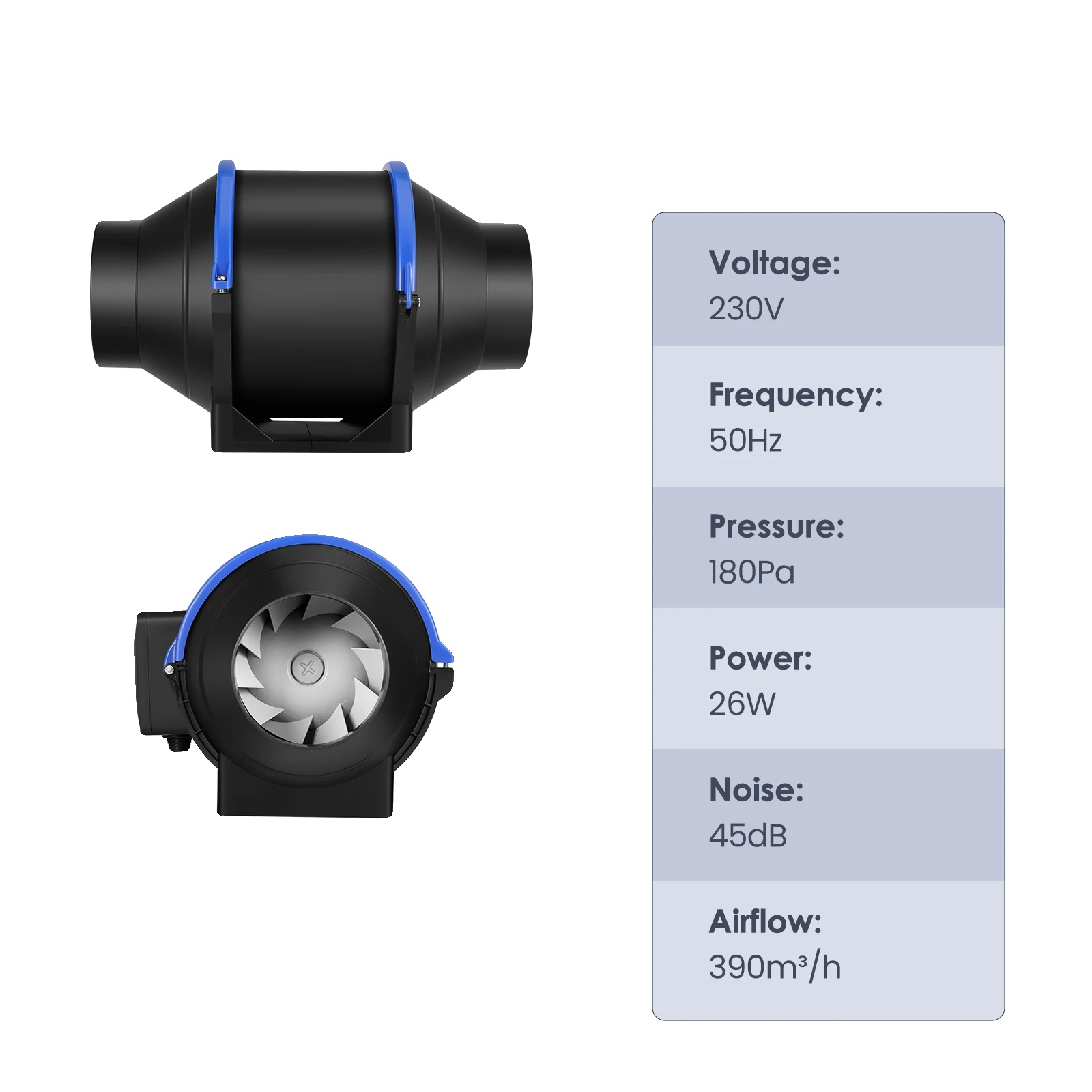 Inline-lüfter, Fernbedienung, Leiser Betrieb, Durchmesser 100mm, 220v Eu-stecker