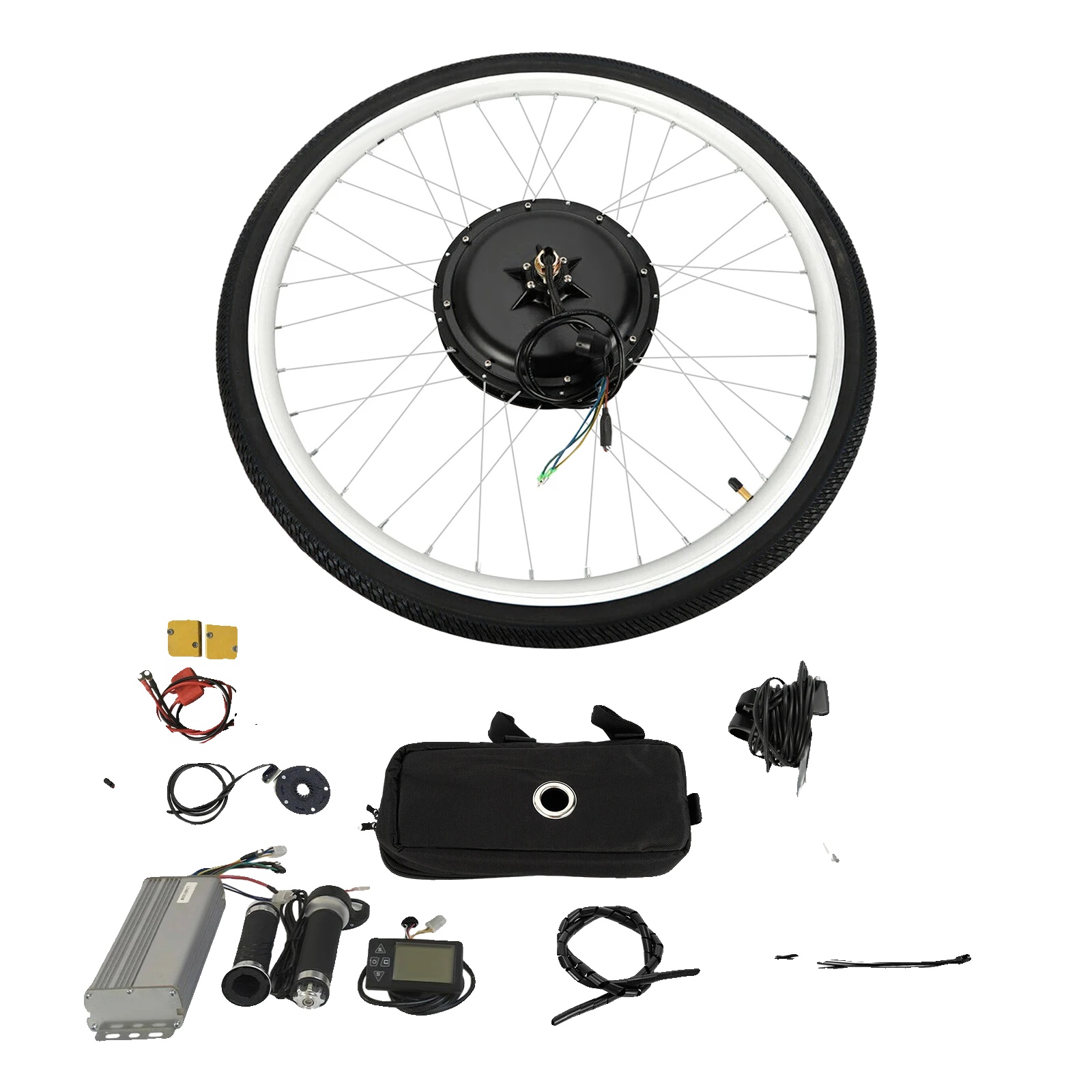 E-bike Umbausatz, 1000w Motor, Hinterradinstallation, Schwarz