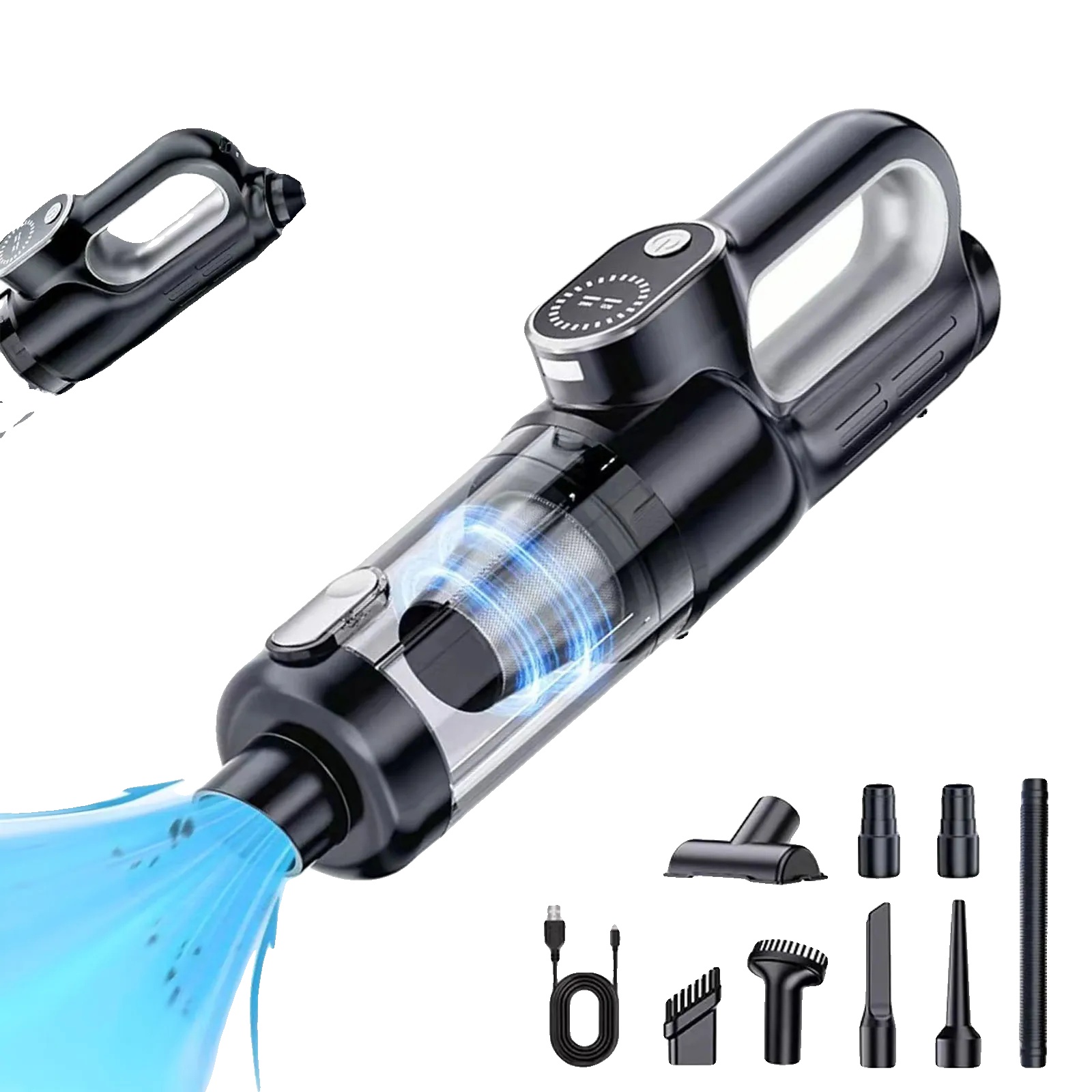 Handheld Kabelloser Staubsauger, Saugkraft 18000pa, Usb-ladung, Batteriekapazität 6000mah, Ladezeit 4,5 Stunden, Staubbehältervolumen 0,3-0,4l