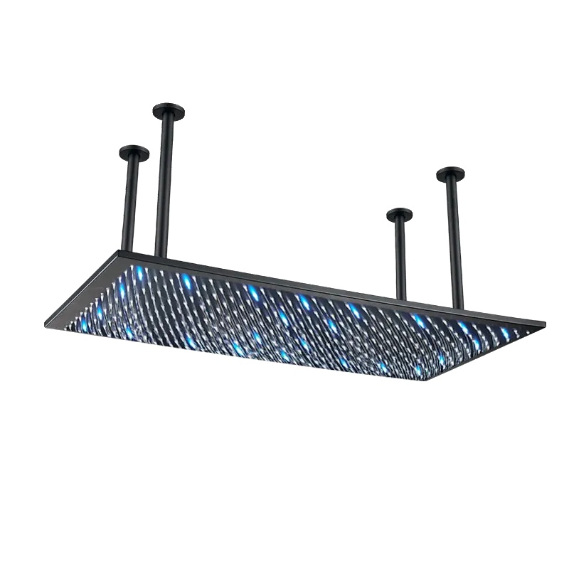 Duschkopf, Deckenmontage, Regenfall-funktion, Schwarz Led
