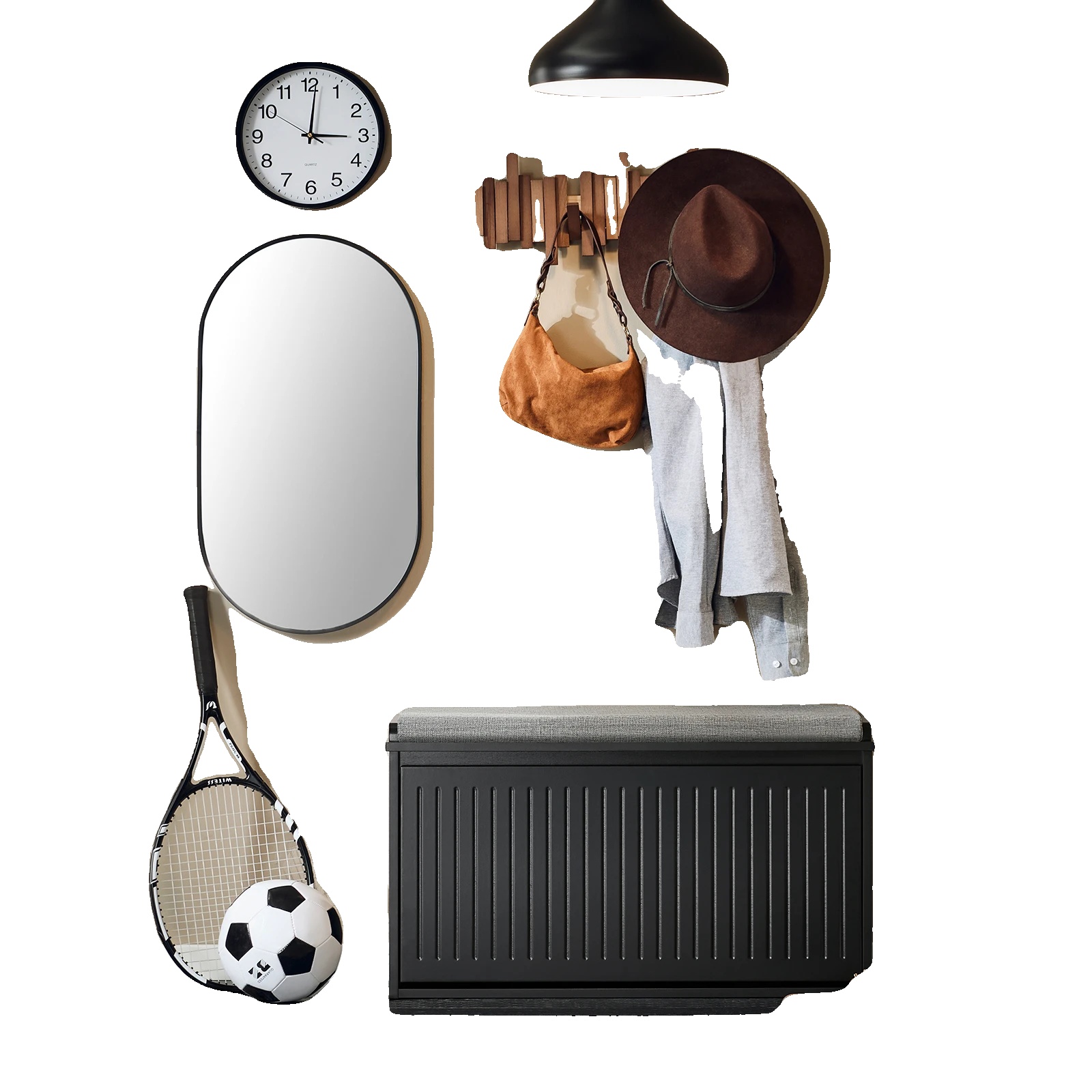Schuhschrank, Klappenlagerung, Verstellbare Regale, Schwarz