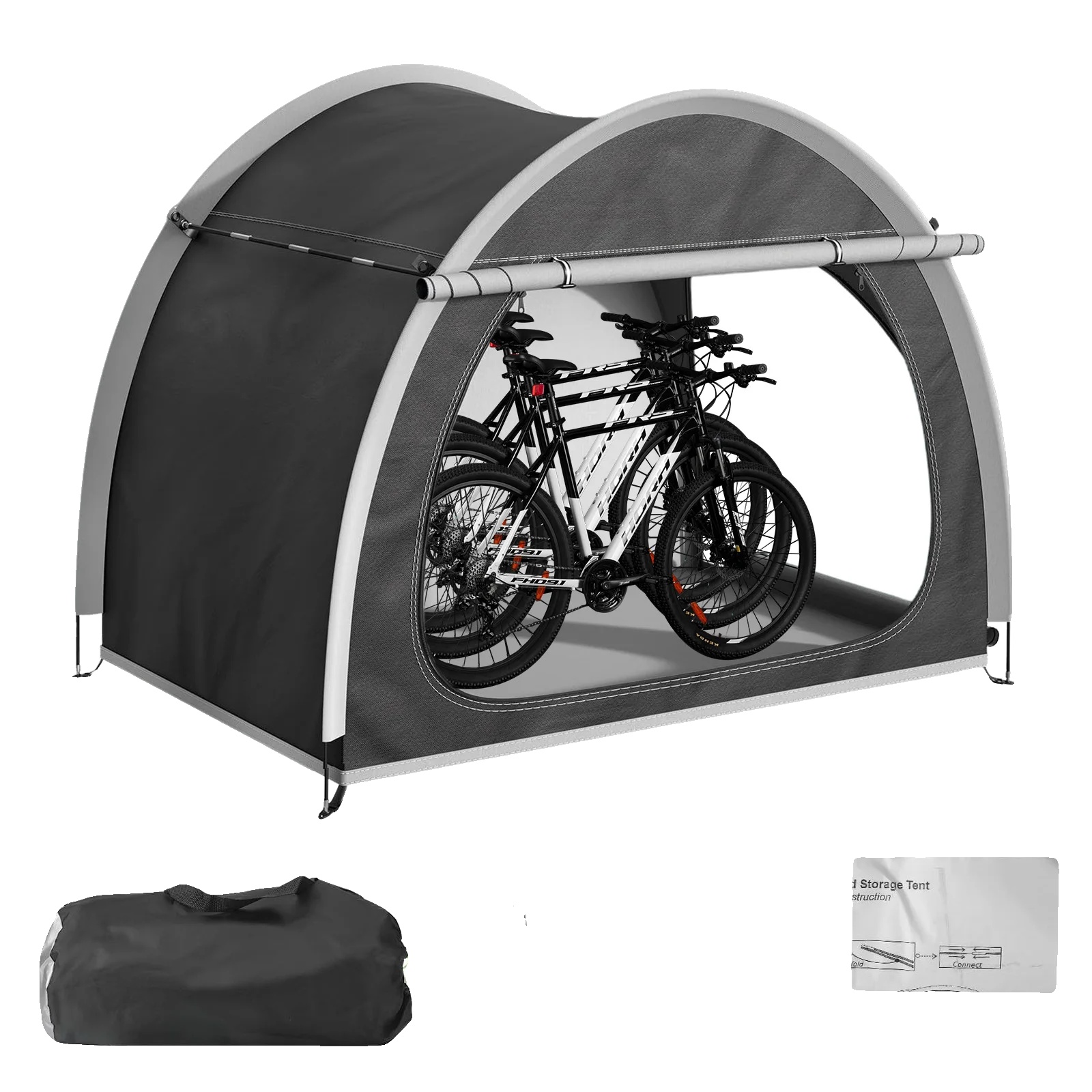 Fahrrad-zelt Für Den Außenbereich, Wetterfester Stauraum, Einfache Montage, Schwarz