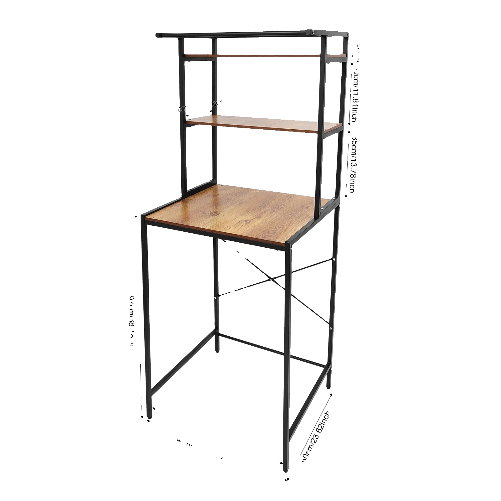 Waschmaschinen-trockner-ständer, 3-stufiges Design, Multifunktionaler Organizer, Schwarz