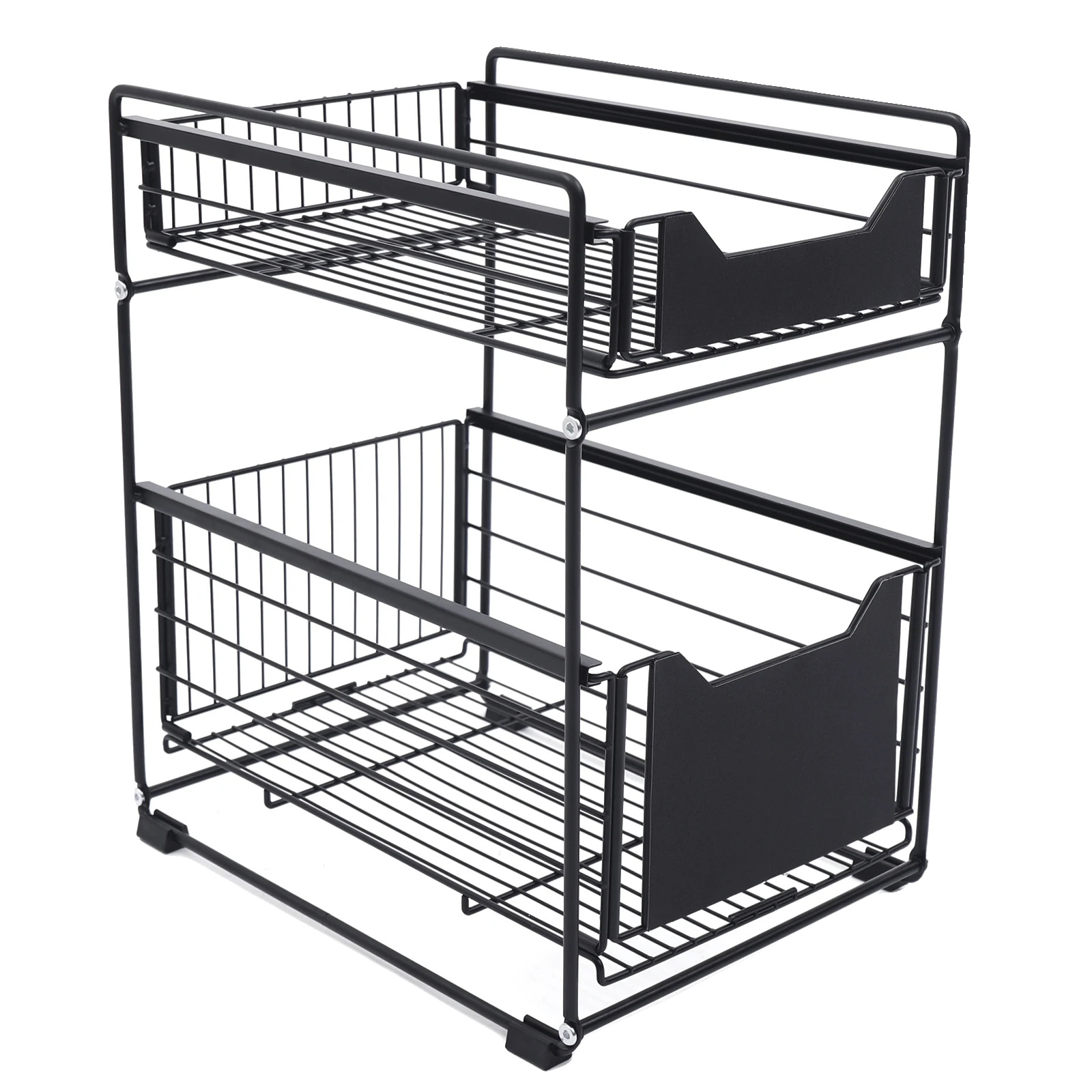 Unter-sink-organizer, 2-stufig, Ausziehbares Design, Schwarz, 2-stufig
