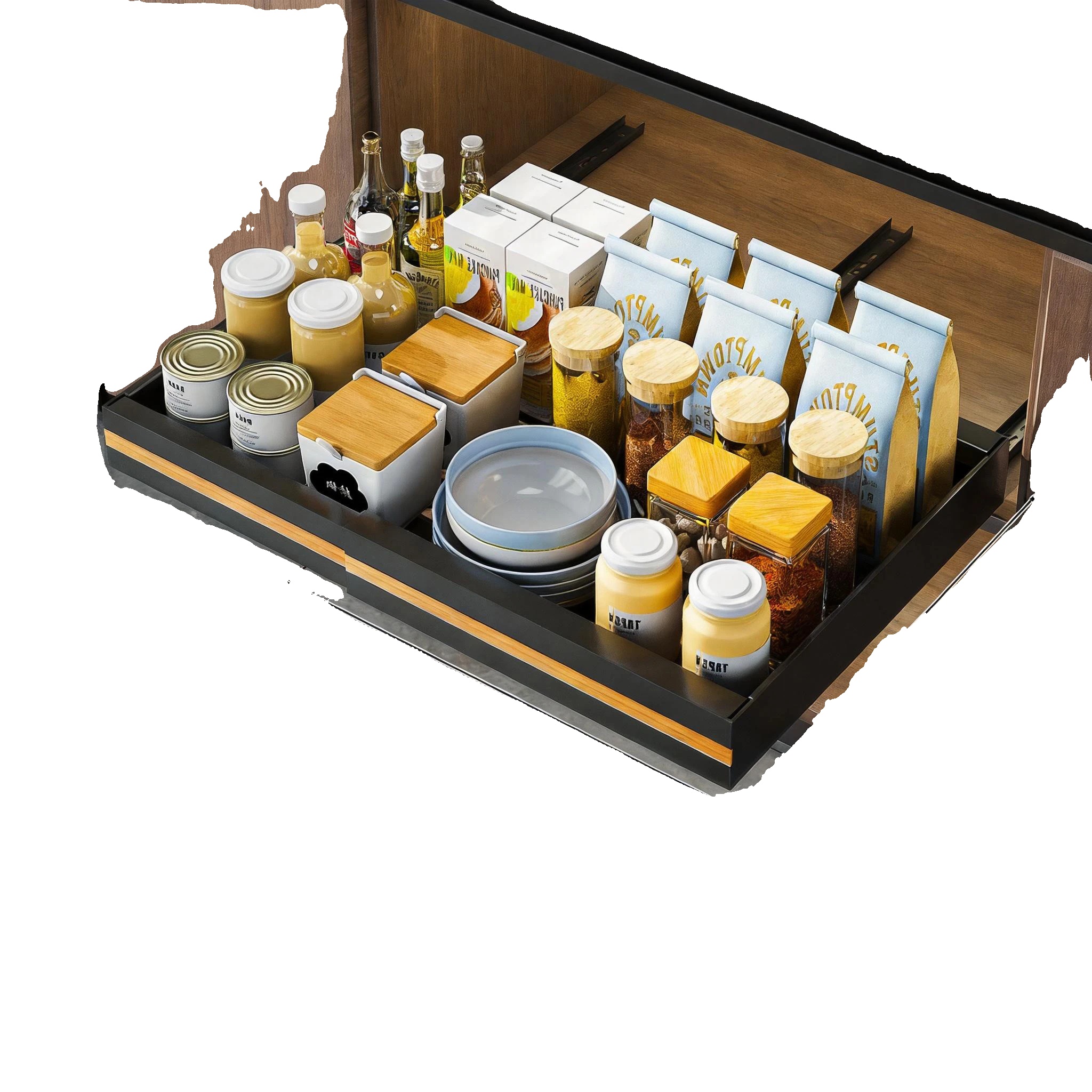 Schrankorganizer, Erweiterbares Design, Robuste Konstruktion, Schwarz-a, 2stk