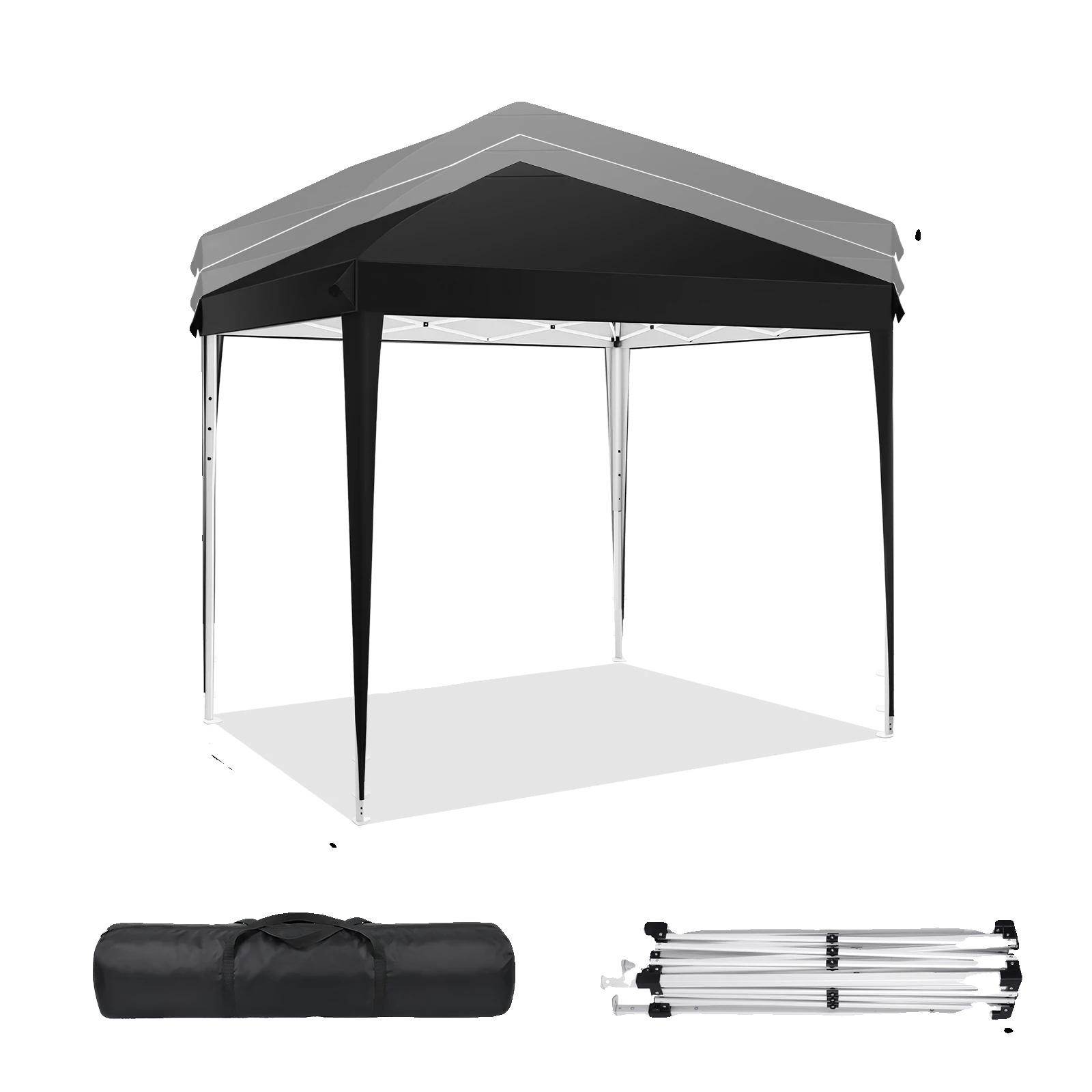 Pavillon, Tragbares Design, Allwetter-schutz, Schwarz