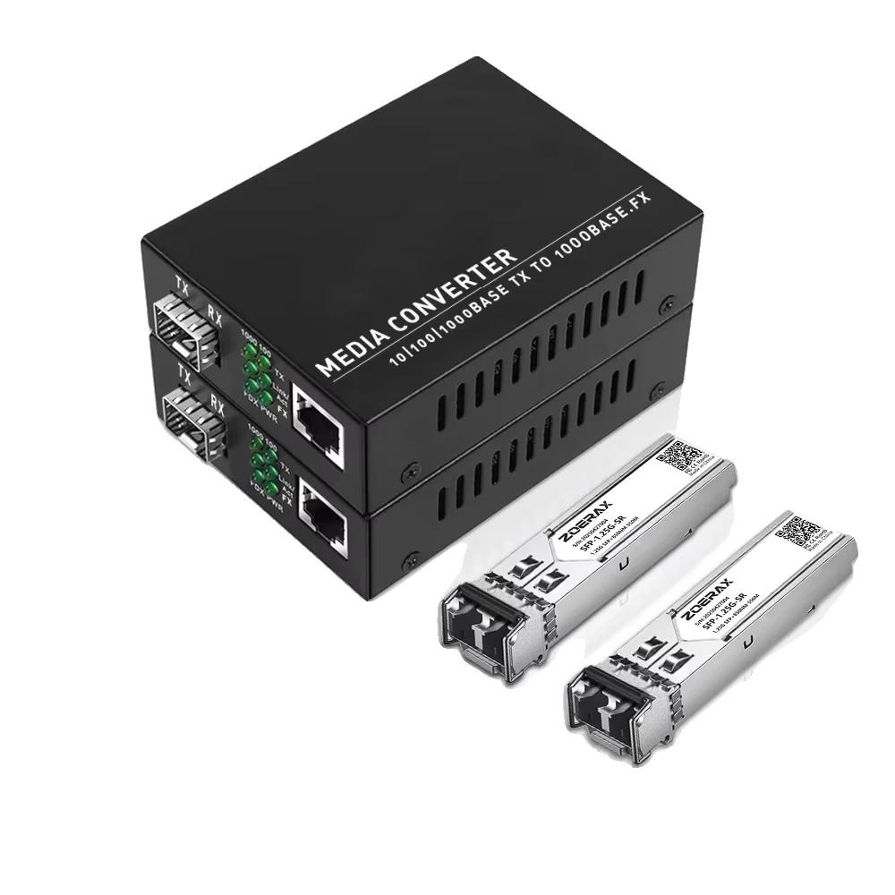 Medienkonverter, Rj45-konnektivität, Gigabit-datenrate, 2 Pack Eu Kit