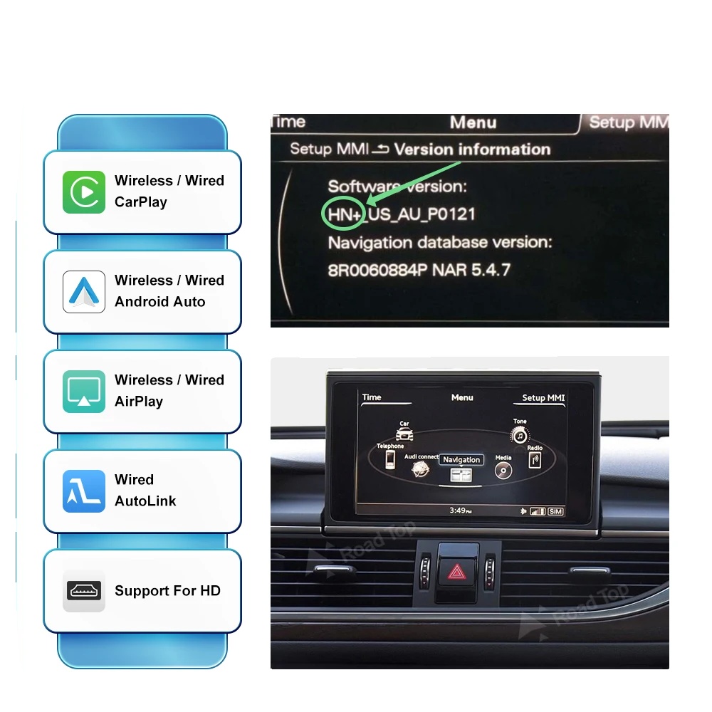 Drahtloses Carplay-modul, Kompatibilität Mit Audi A6 A7, Unterstützung Für Digitale Medienformate, 12-15 Hn