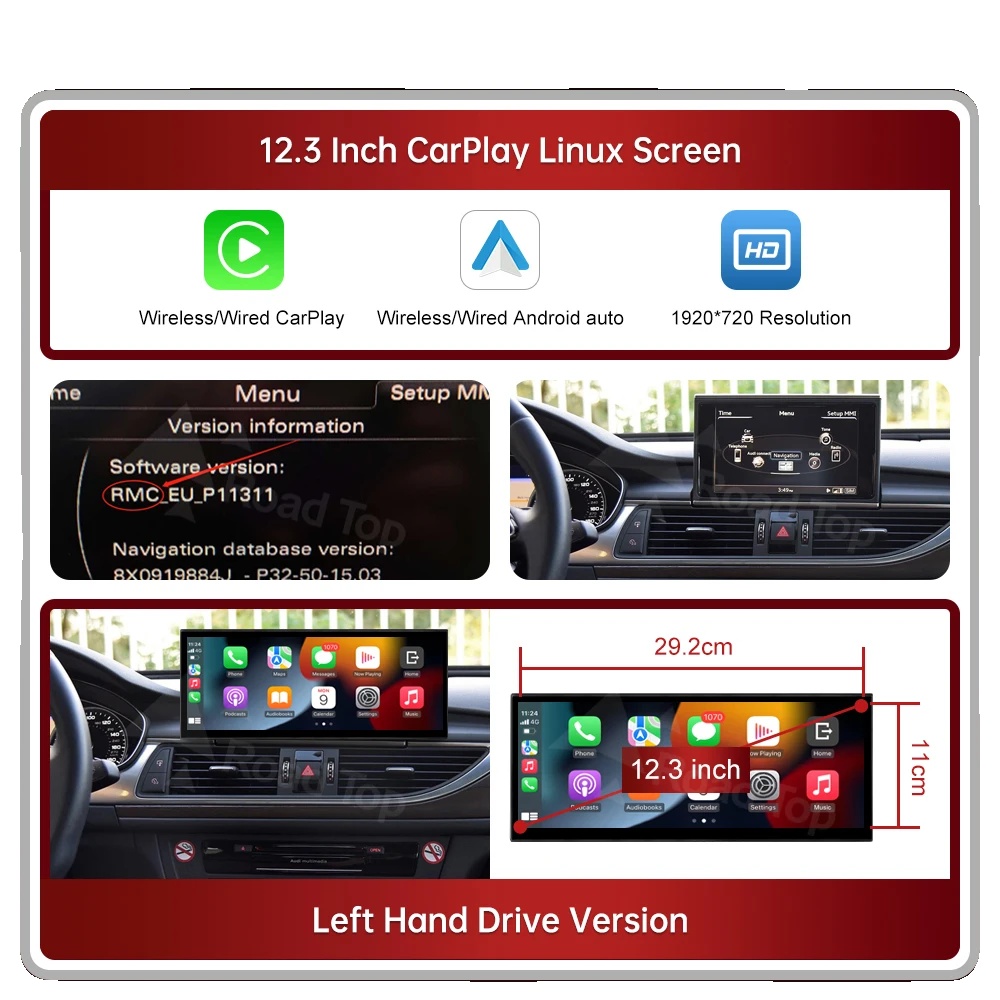 Auto-multimedia-display, Kabelloses Carplay, Android Auto-kompatibilität, 12.3 Rmc Lhd