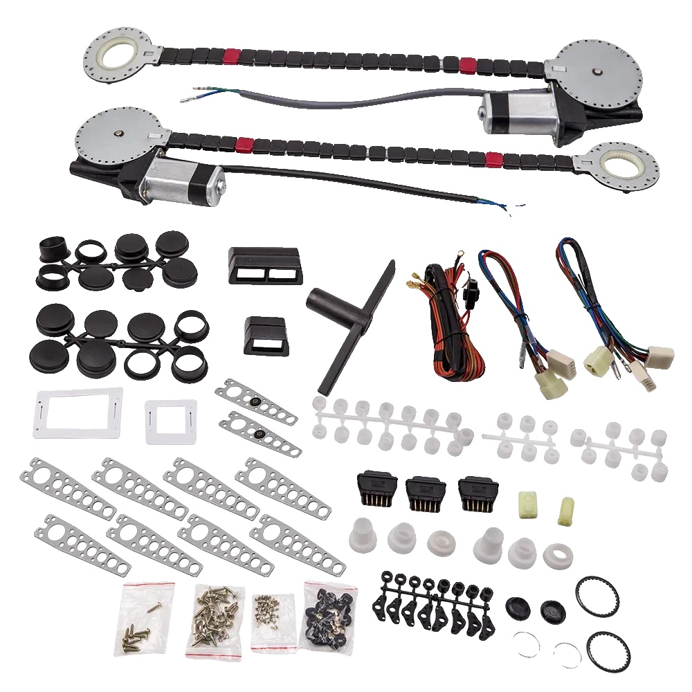 Elektrische Fensterheber Umrüstkit, 2-tür Fahrzeugkompatibilität, Leiser Betrieb, Einfache Installation, 62mm Länge, 2800g Gewicht