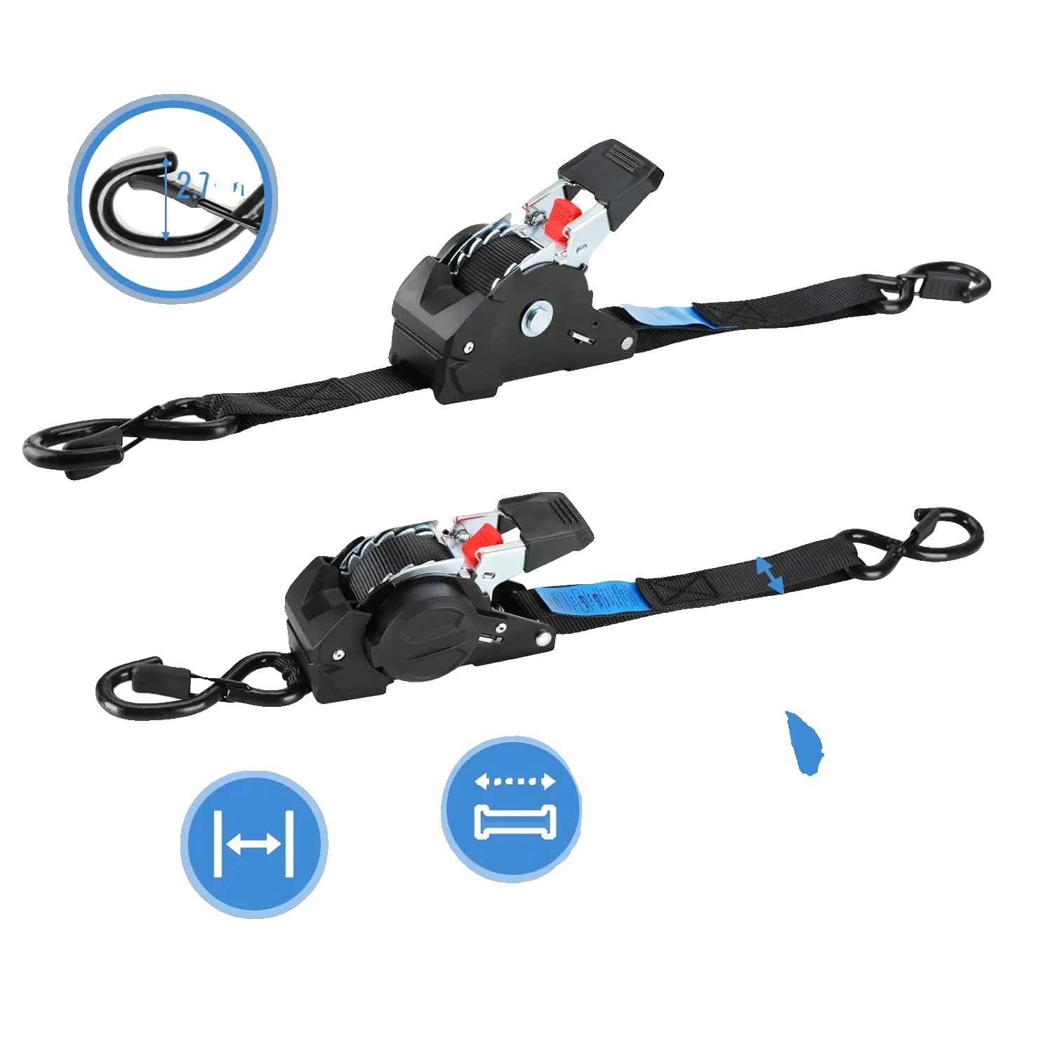 Zurrgurte, Selbstaufrollend, Schwere Belastbarkeit, Einheit Menge 2-pack