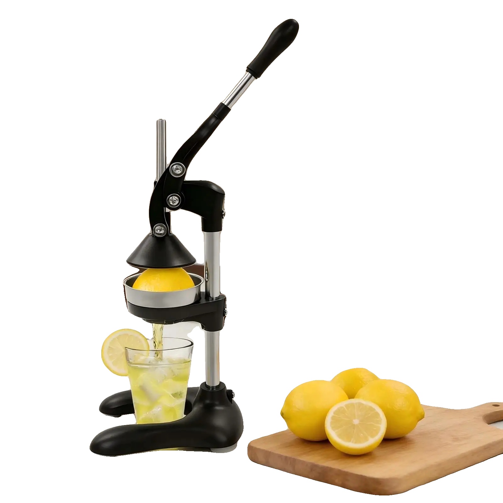 Manuelle Saftpresse, 304 Edelstahl, 500ml Kapazität, 120mm Pressdurchmesser, 36cm Pressstange, 45cm Höhe