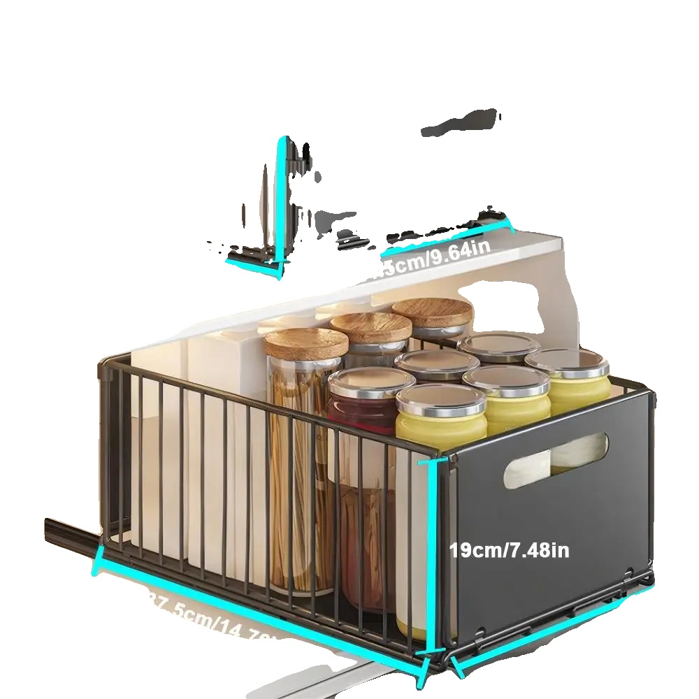 Schubladenlagerregal, Reibungslose Bedienung, Doppelschichtiges Design, Set A