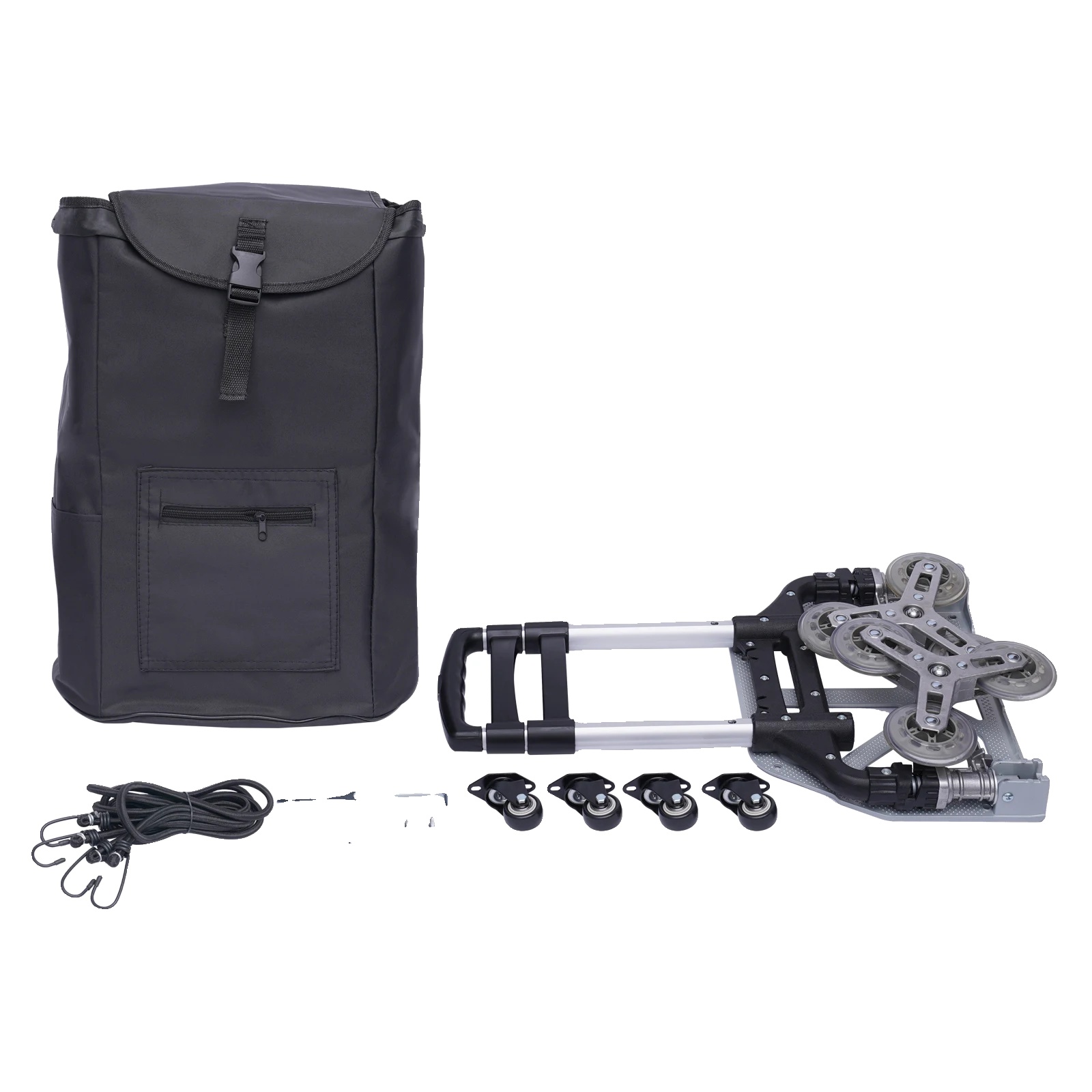 Treppensteigerwagen, 75 Kg Tragfähigkeit, Faltbares Design, Schwarz