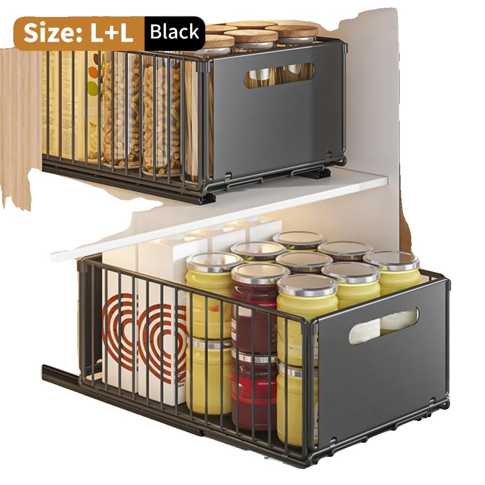 Schrankorganizer, Ausziehbares Design, Doppeltes Stauraum, Paket C, 1-stufig-a