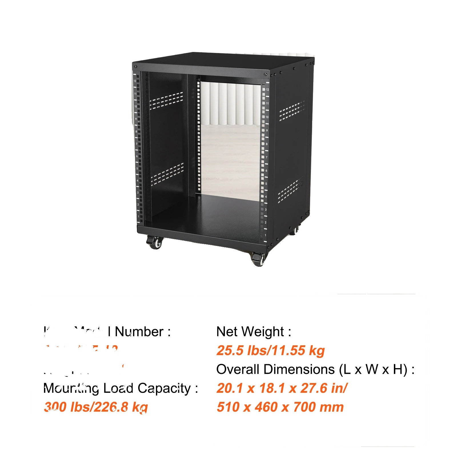 Av Rack, 12u Kapazität, Offenes Rahmen-design, 500 Lbs Lc