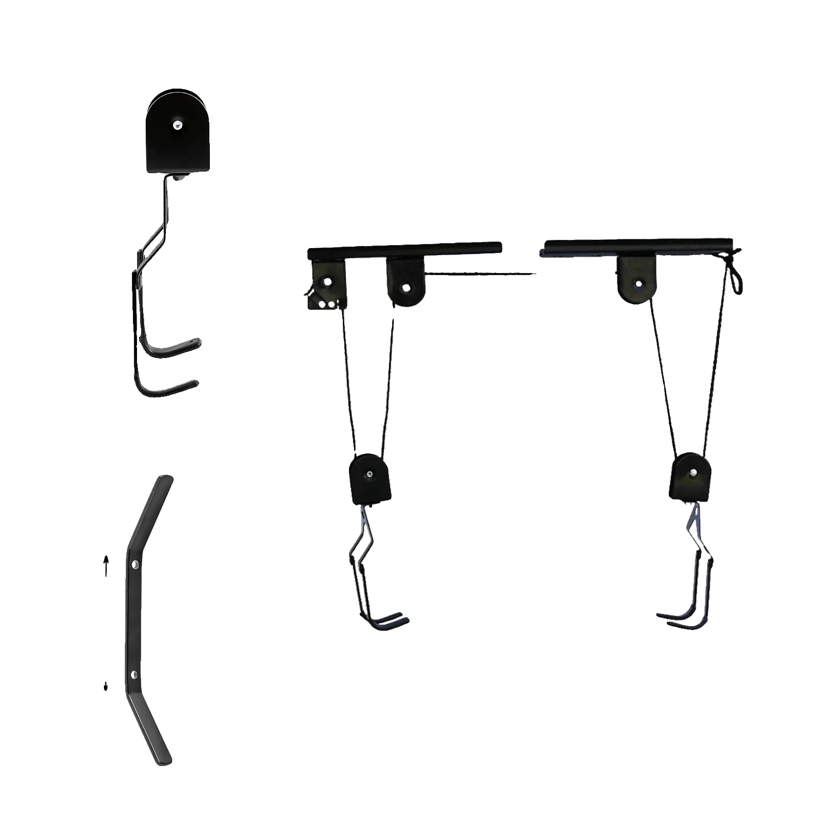 Fahrradlift, 60 Kg Tragfähigkeit, Deckenmontiertes Seilzug-system, Schwarz